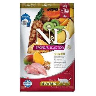 N&D Tropical Selection Tavuklu Kısırlaştırılmış Kedi 4+1 Kg