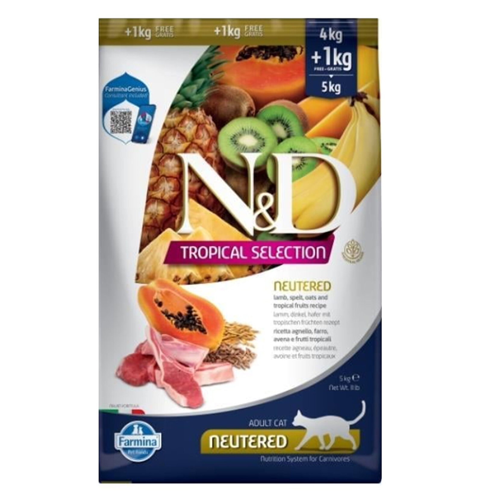 N&D Cat&nbsp; Tropical Kuzulu Kısır Kedi 4+1 Kg