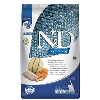 N&D Ocean Karides, Balkabağı & Kavun Yavru Kedi 5 Kg