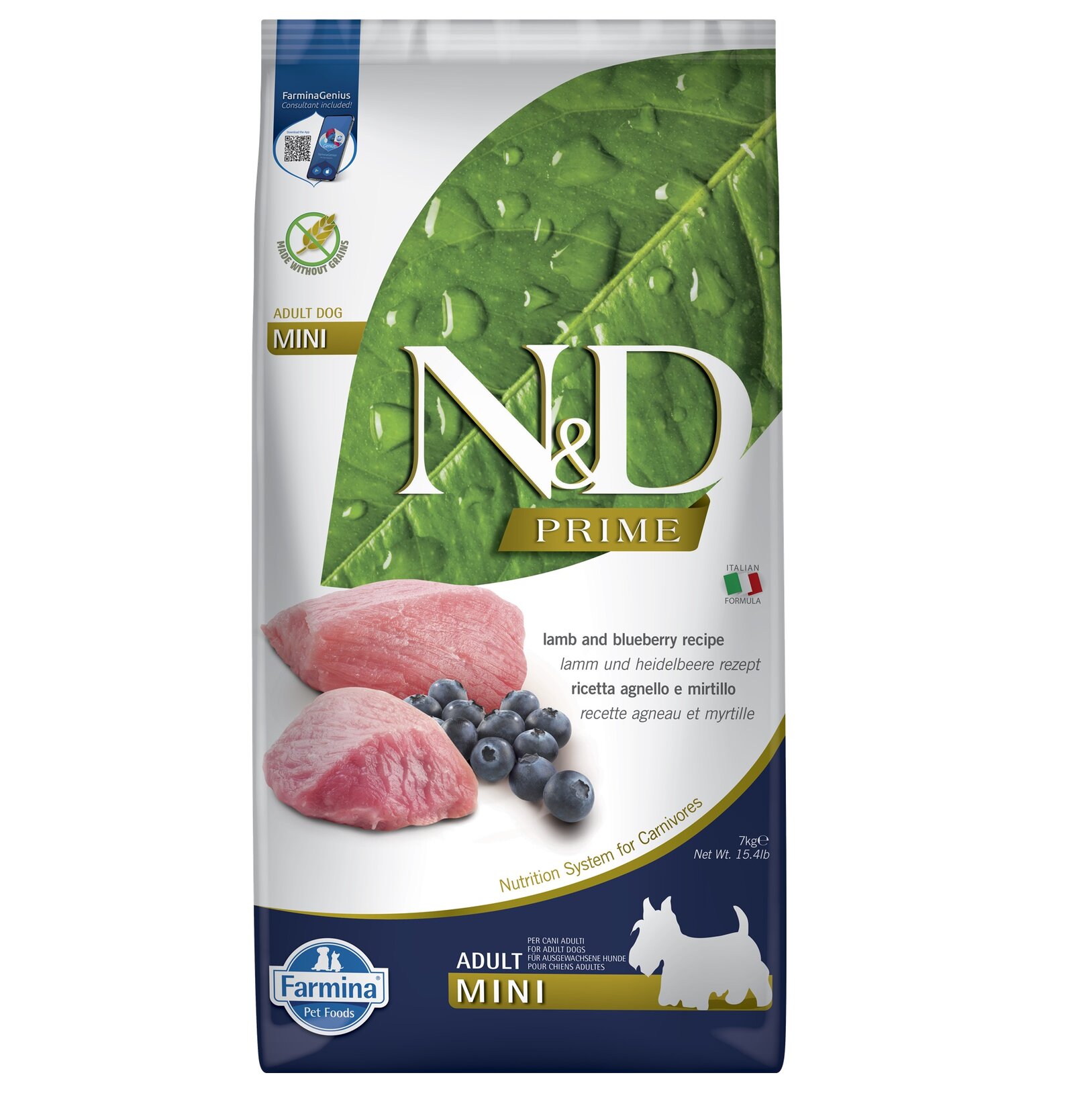 N&D Prime Kuzulu &  Yaban Mersinili Yetişkin Mini Köpek 7 Kg