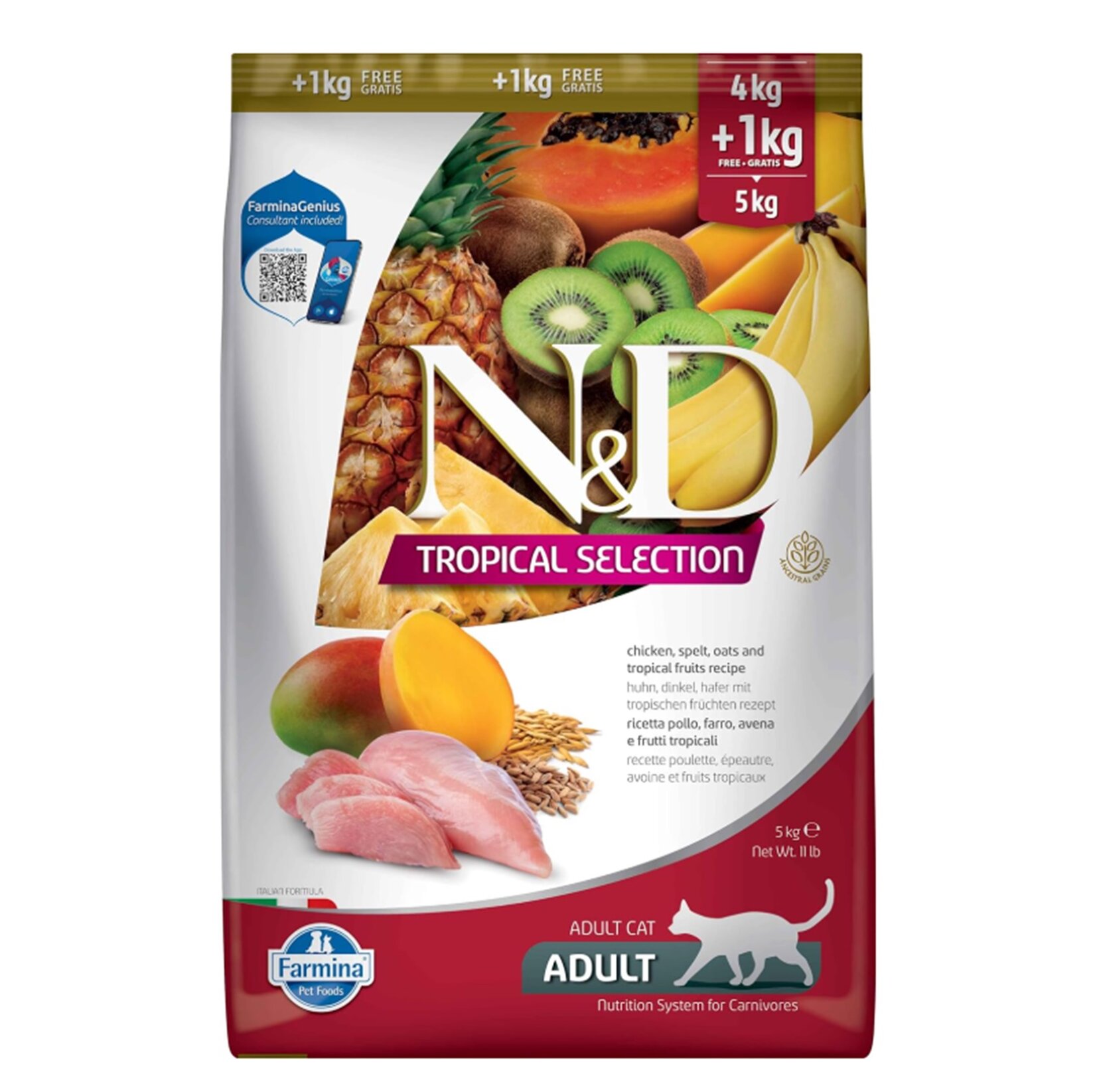 N&D Tropical Selection Tavuklu Kedi Maması 4+1 Kg