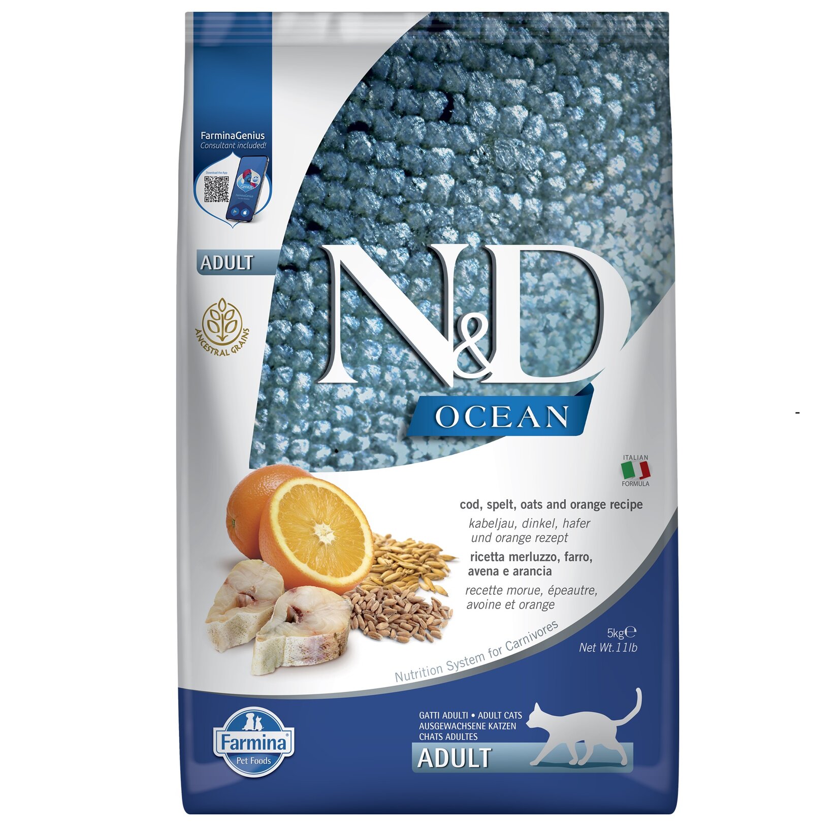 N&D Ocean Morina Portakal Yetişkin Kedi Maması 5 Kg