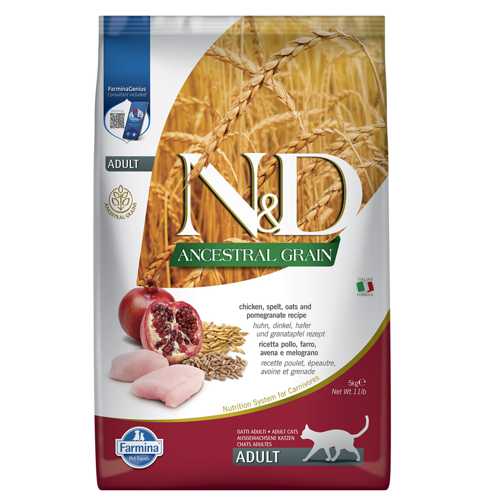 N&D Ancestral Grain Tavuk Nar Yetişkin Kedi Maması 5 Kg