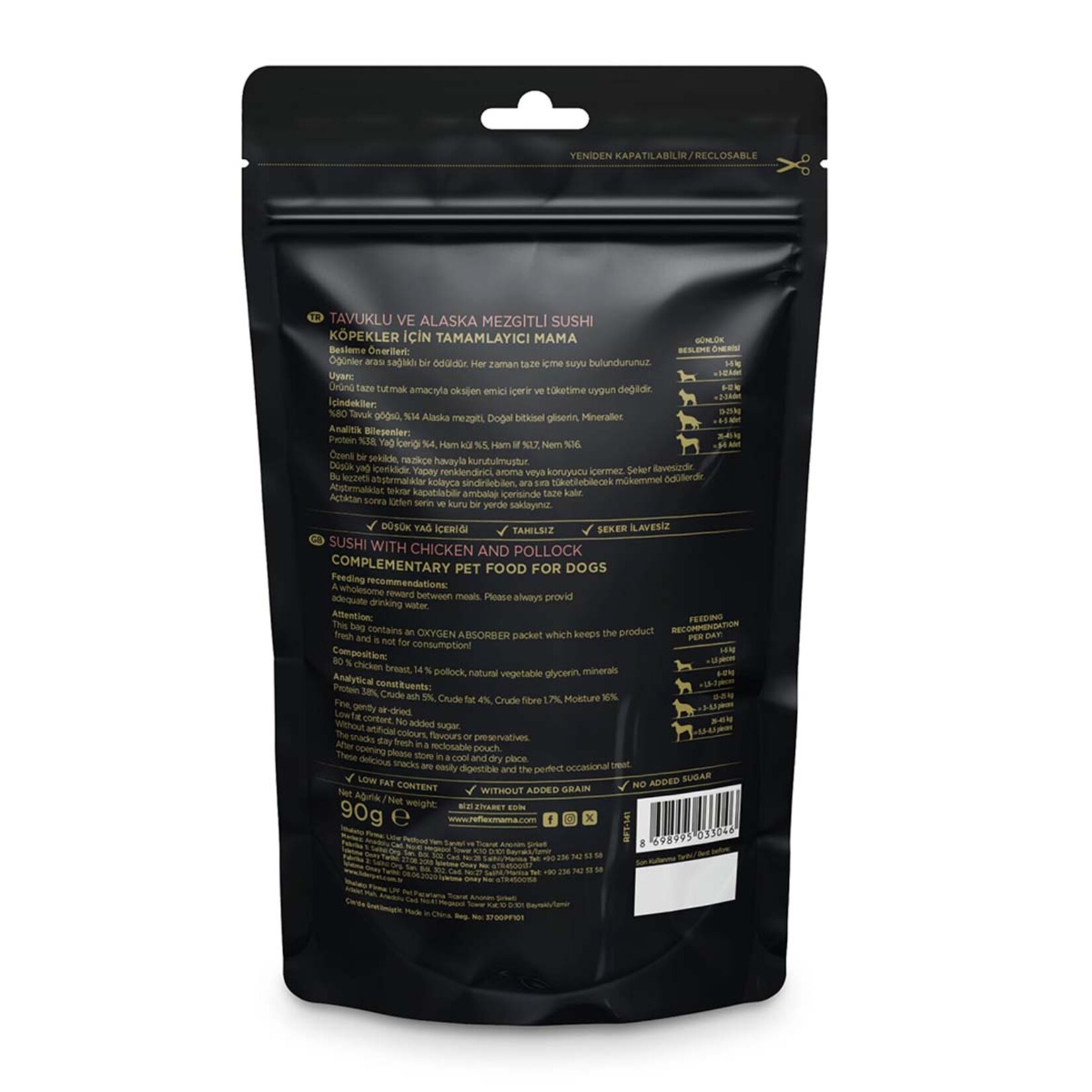 Reflex Snackies Tavuk Mezgit Sushi Köpek Ödülü 90 G - Görsel 3
