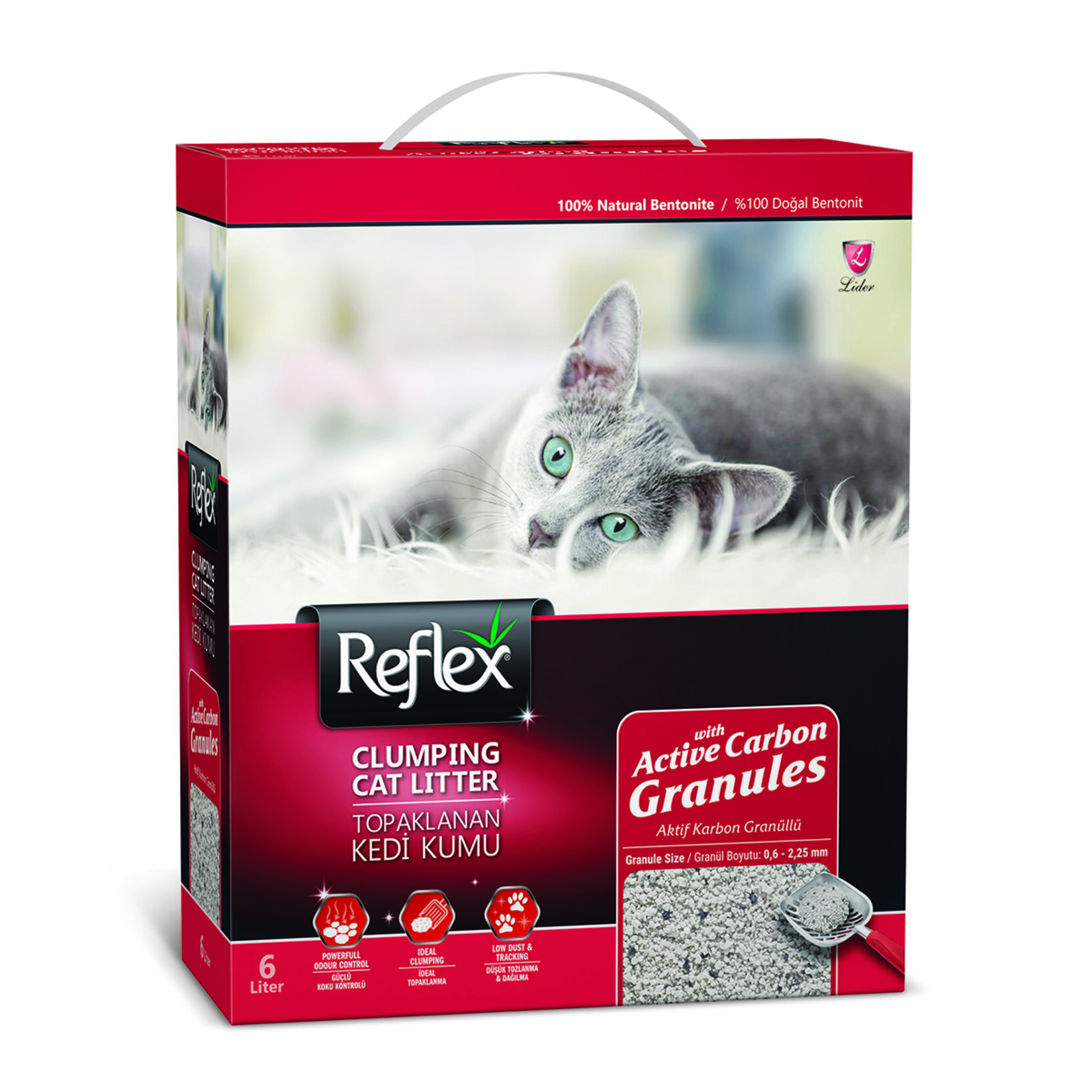 Reflex Aktif Karbon Granül Bentonit Kedi Kumu 6 L