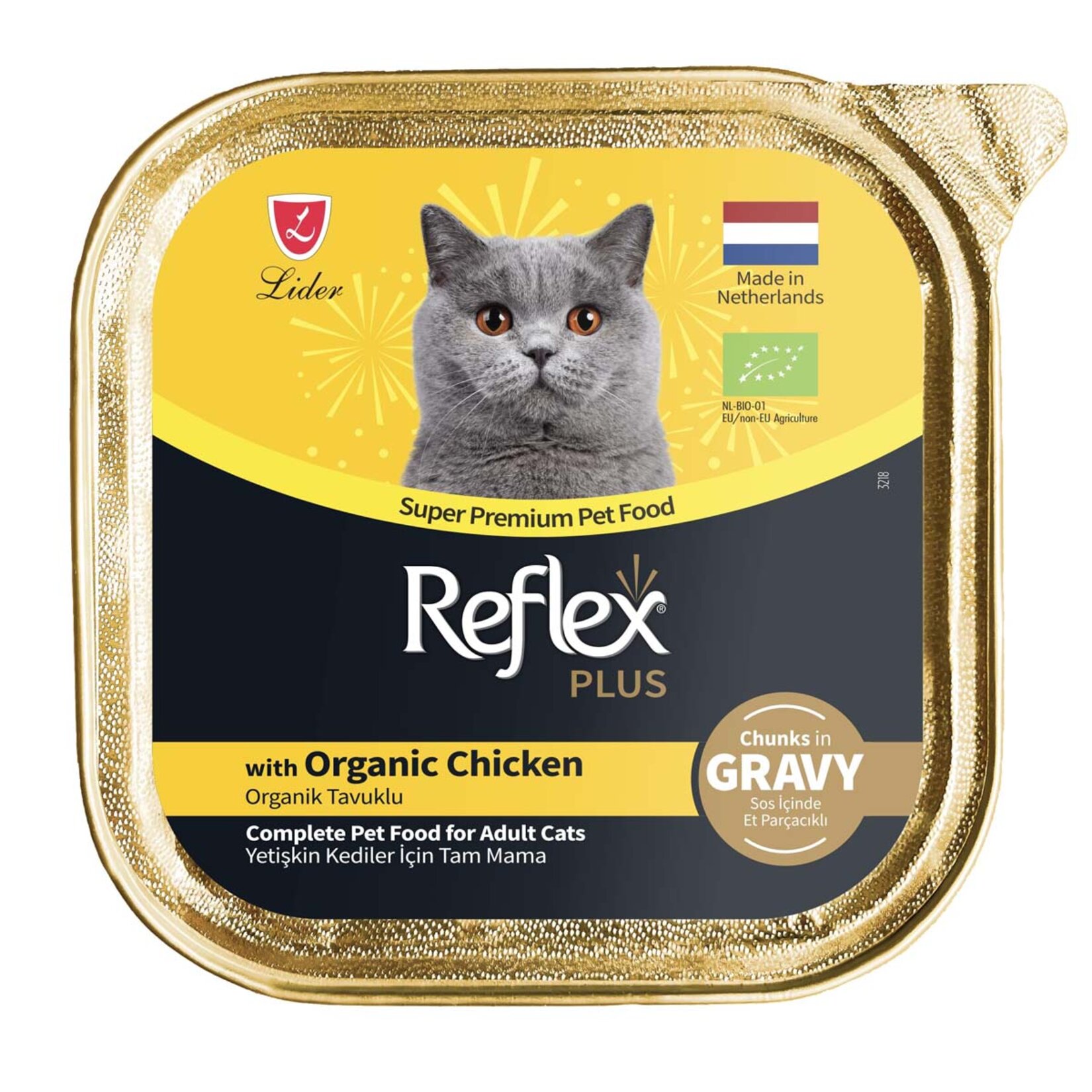 Reflex Sos İçi Et Parçalı Organik Tavuklu Kedi Maması 85 G