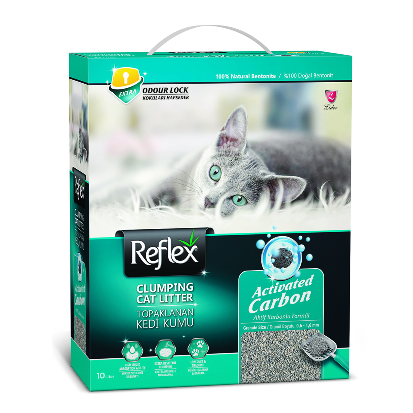 Reflex Aktif Karbon Formül Bentonit Kedi Kumu 10 L