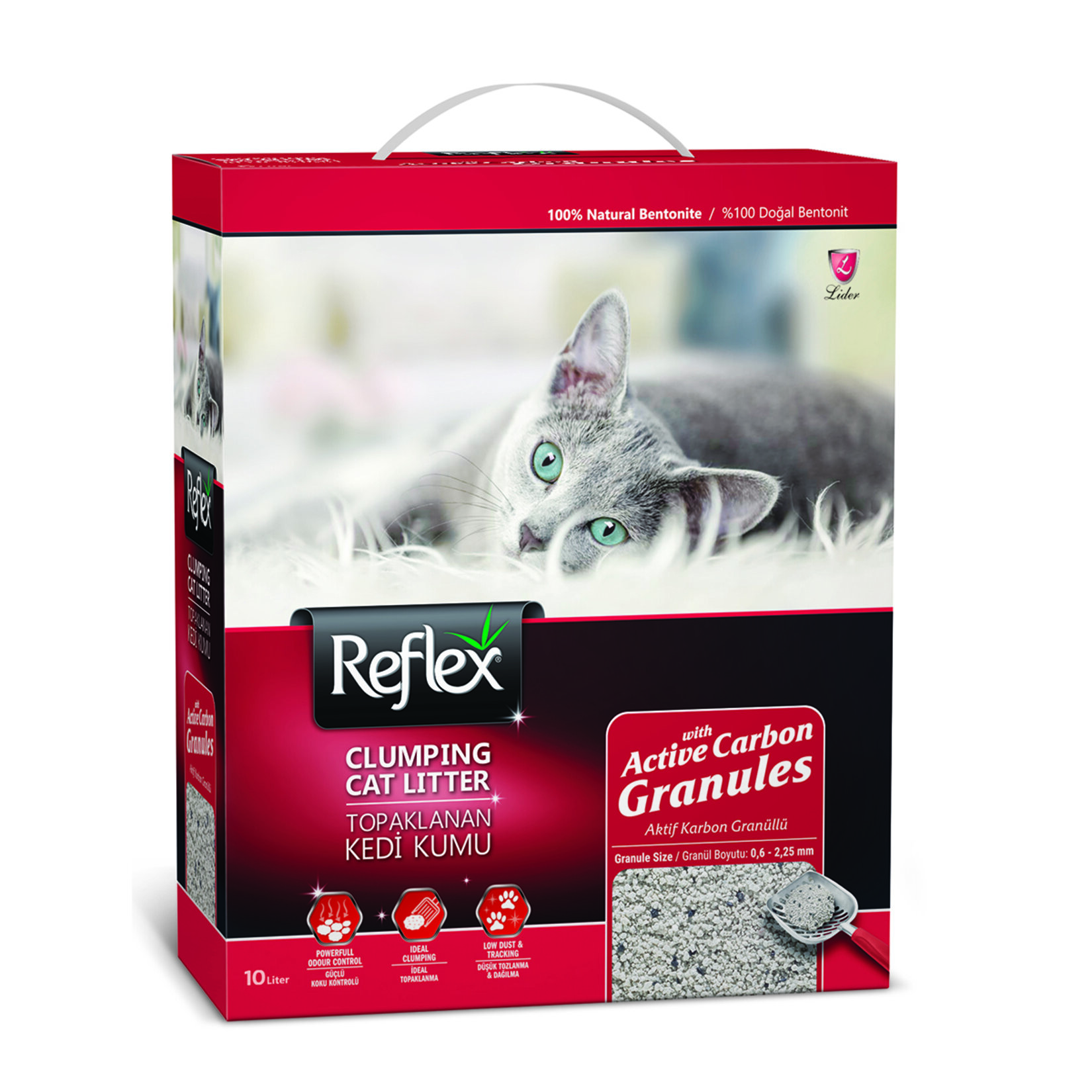 Reflex Aktif Karbon Granül Bentonit Kedi Kumu 10 L