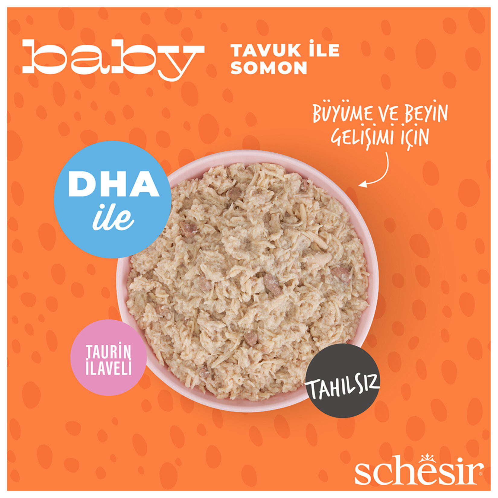 Schesir Baby Kedi Yaş Mama Tavuk İle Somon Mus Konserve 70 G - Görsel 4