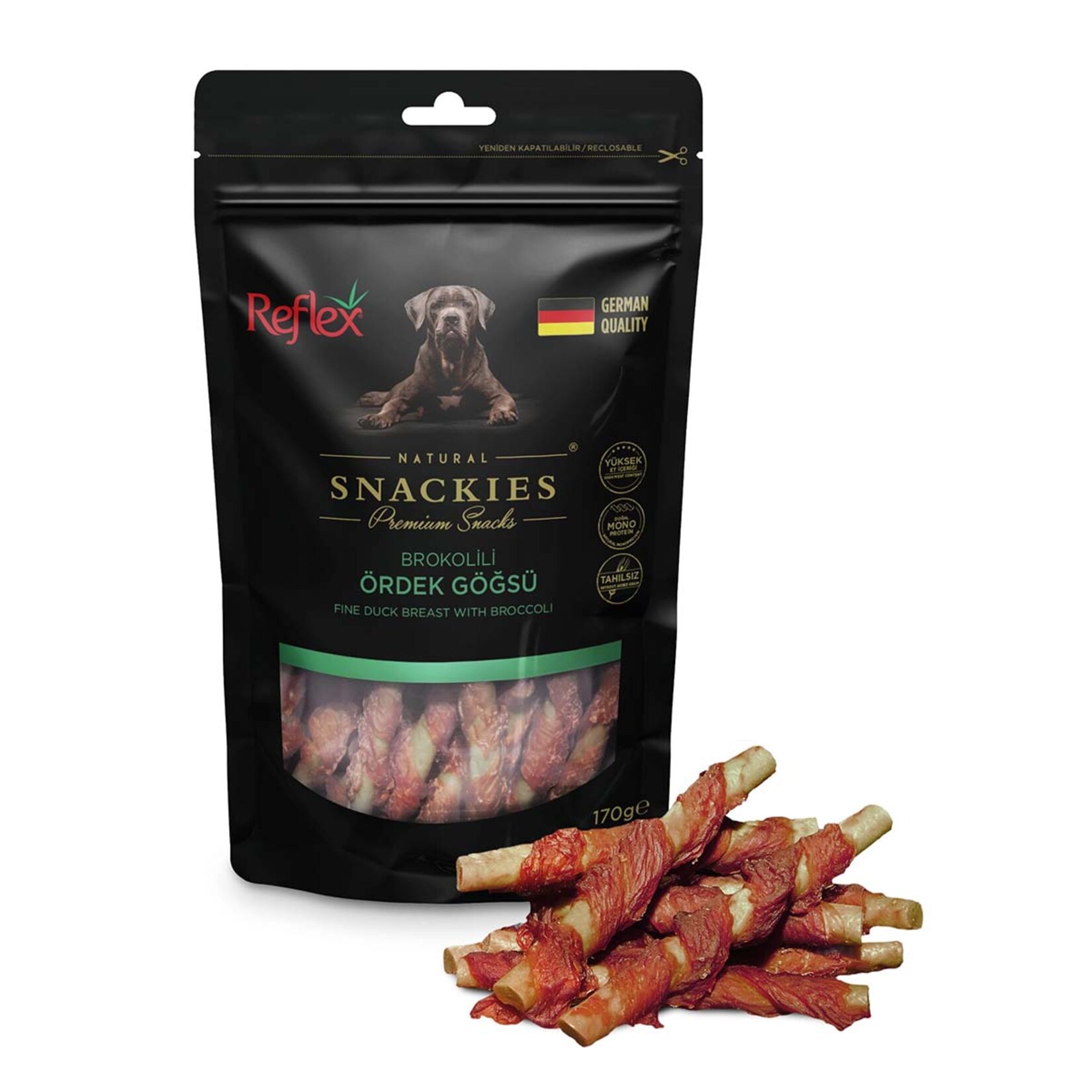 Reflex Snackies Brokolili Ördek Köpek Ödülü 170 G - Görsel 1