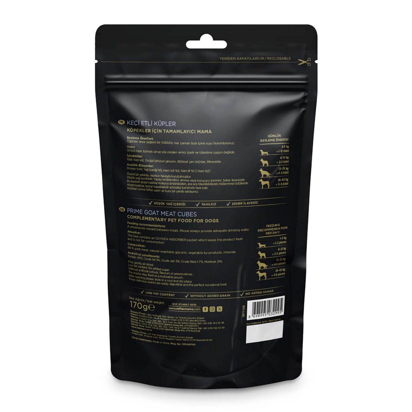 Reflex Snackies Keçi Etli Küpler Köpek Ödülü 170 G - Görsel 3