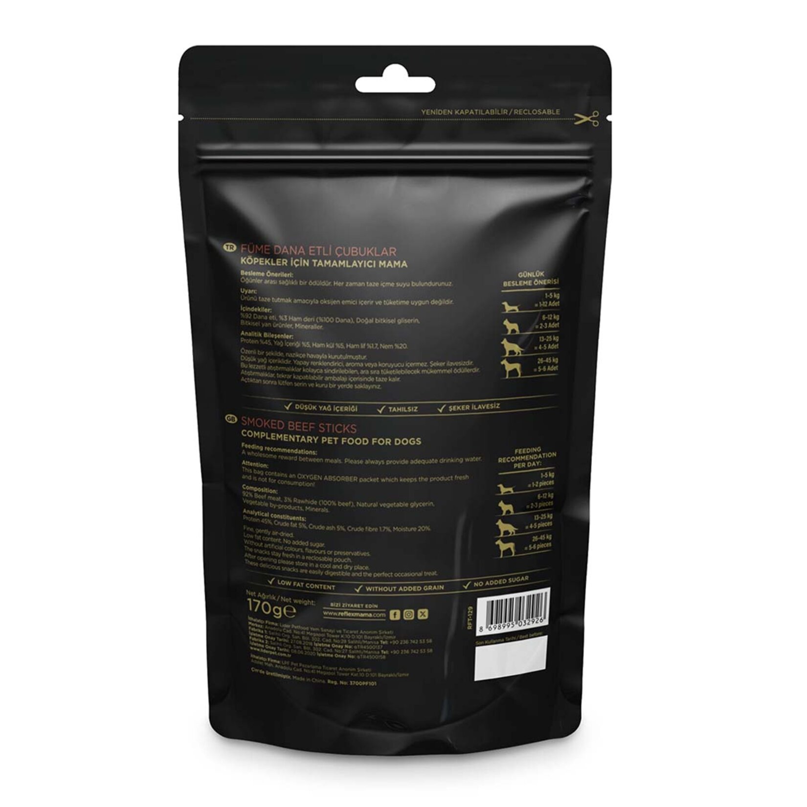 Reflex Snackies Füme Dana Et Çubuk Köpek Ödül 170 G - Görsel 3