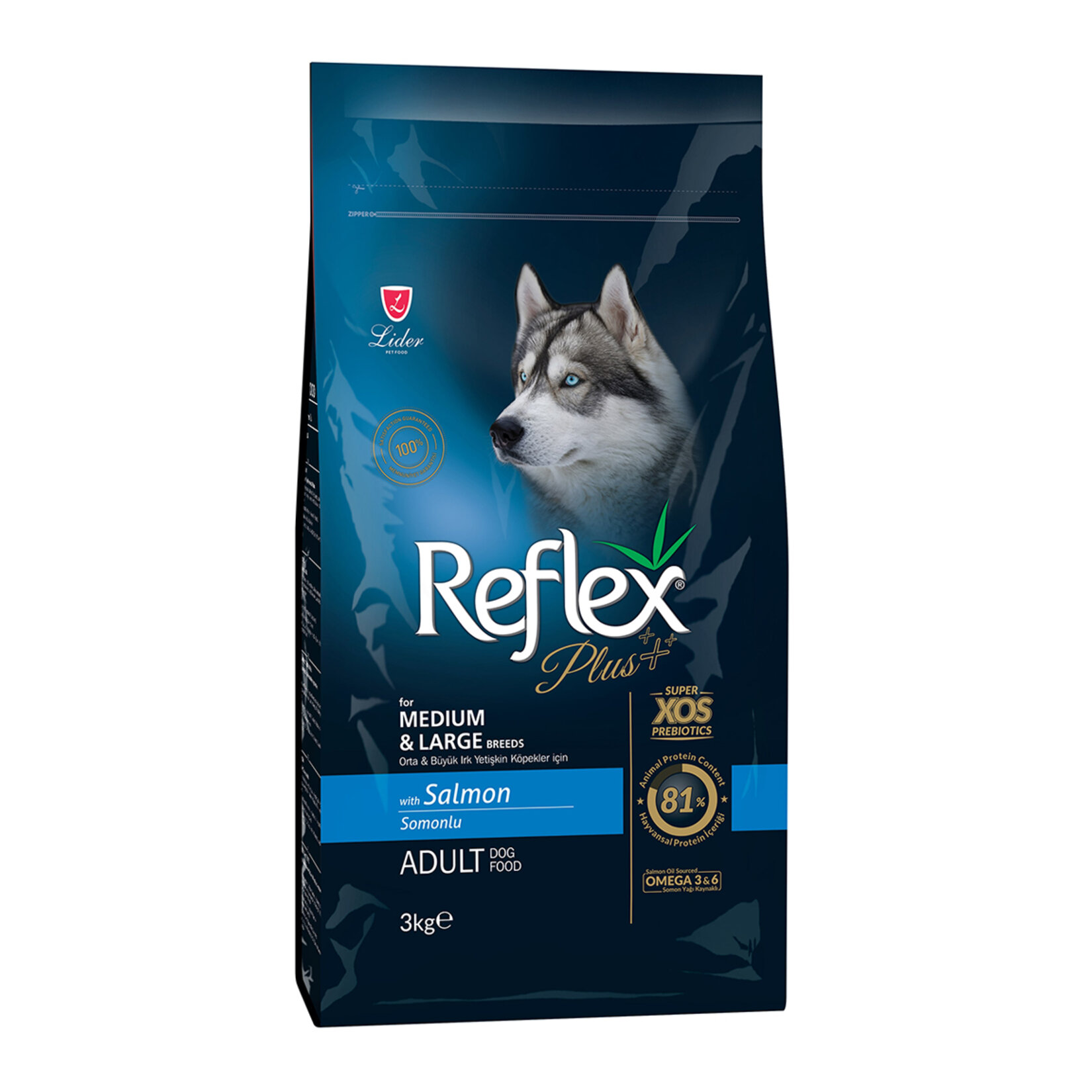 Reflex Plus Somonlu M & L Irk Köpek Maması 3 Kg