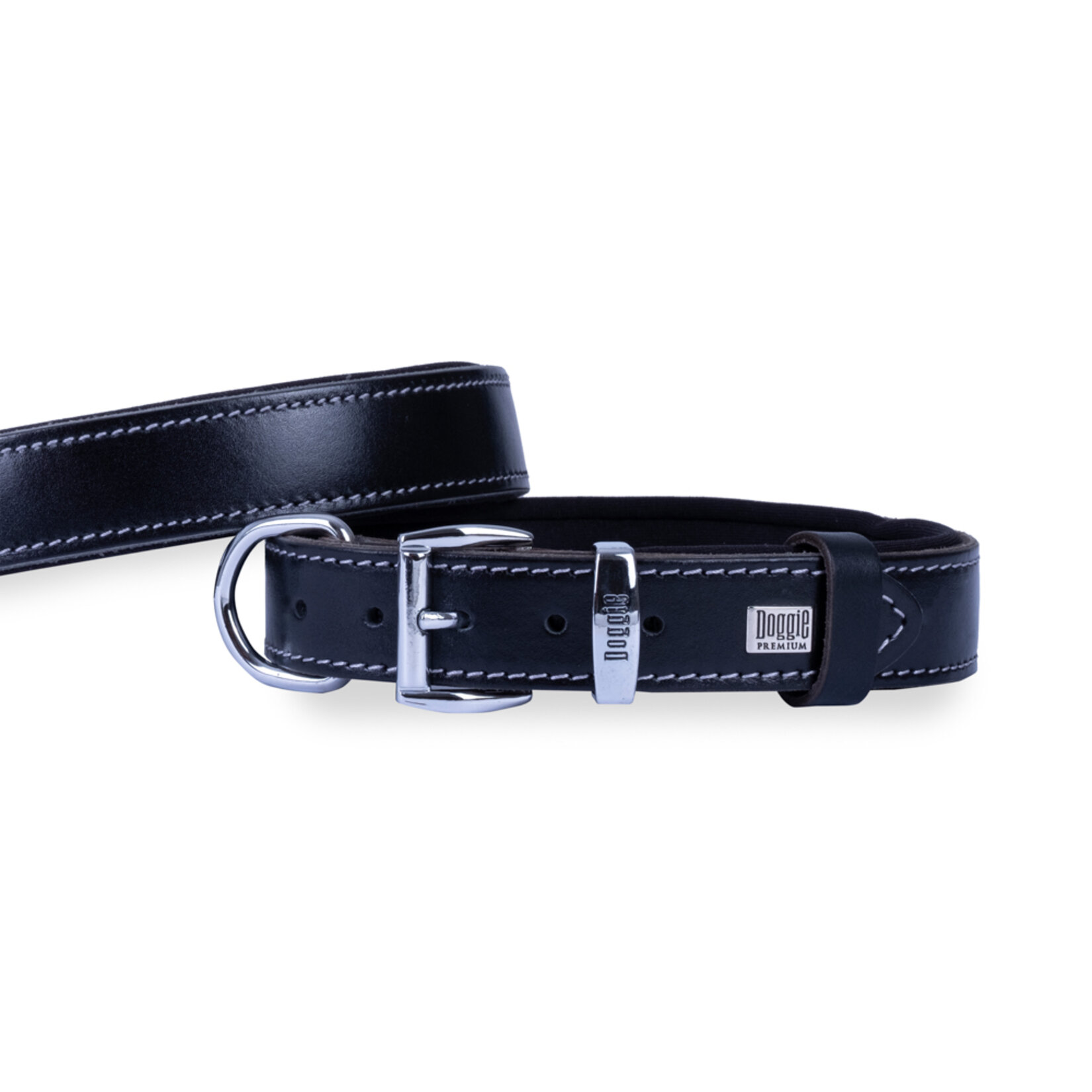 Doggie Konfor Deri Boyun Tasması Siyah 2,5 x 37 - 45 Cm