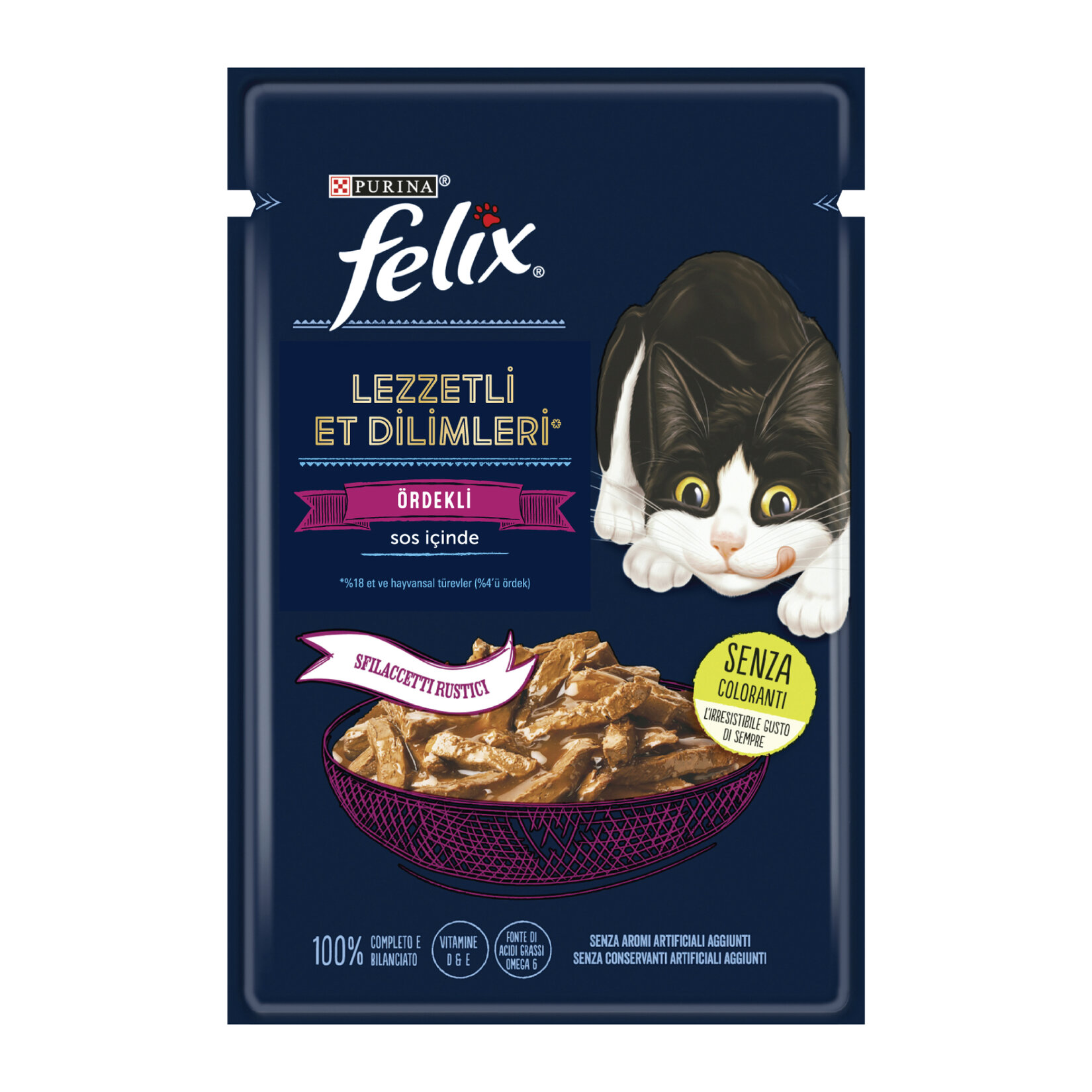 Felix Lezzetli Dilimler Yaş Mama Ördekli 80 G - Görsel 1