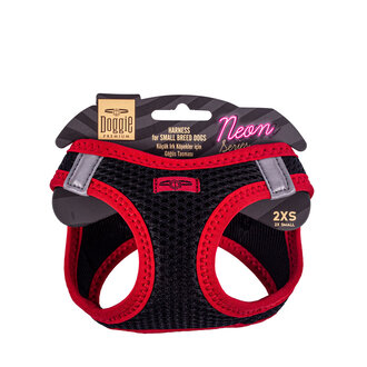 Doggie Neon Küçük Irk Göğüs Tasma Kırmızı 2Xs - 26 - 30 Cm