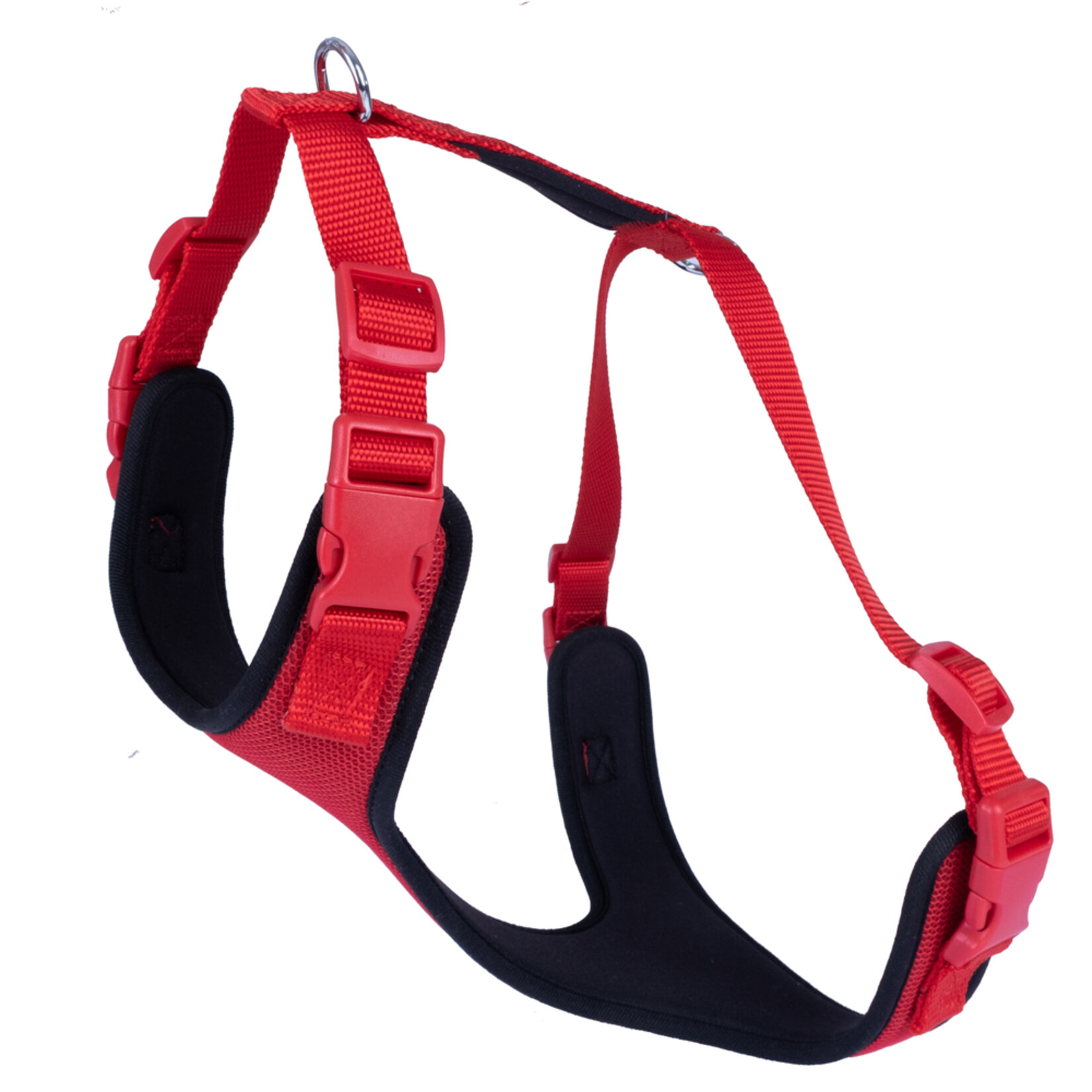 Doggie Havalı Dokuma Göğüs Tasma Kırmızı 2,5 x 65 - 75 Cm