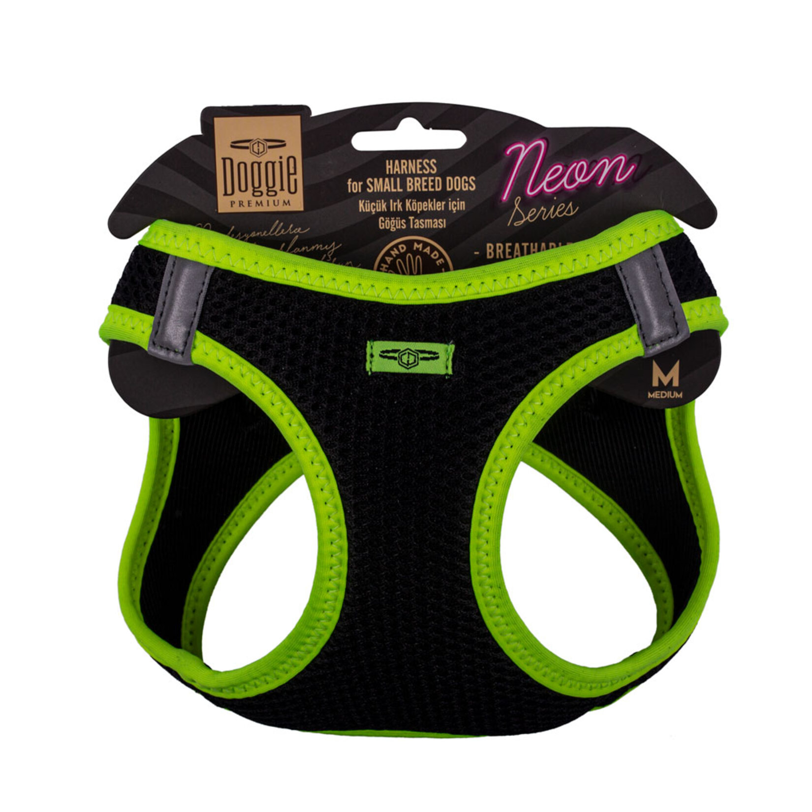 Doggie Neon Küçük Irk Göğüs Tasma Sarı M 38 - 44 Cm