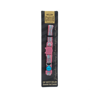 Cattie Desenli Kedi Boyun Tasması Pembe 1 x 15 - 25 Cm