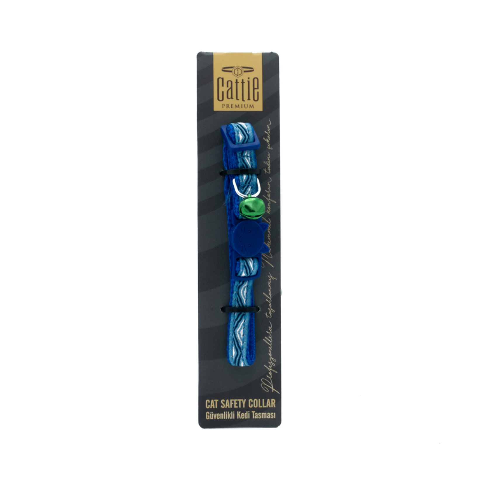 Cattie Desenli Kedi Boyun Tasması Mavi 1 x 15 - 25 Cm