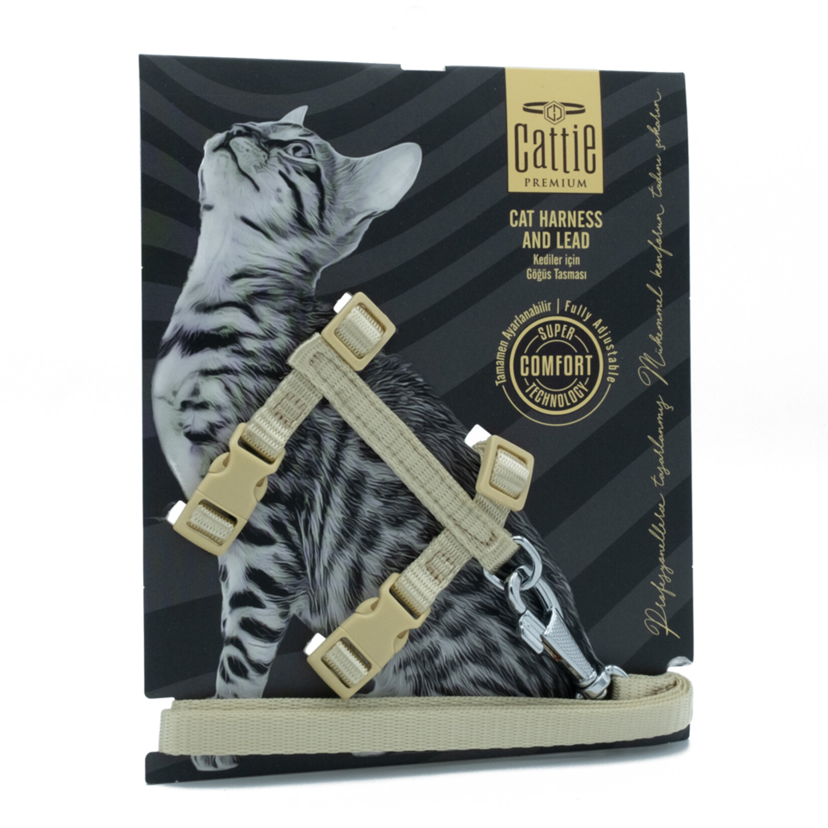 Cattie Kedi Göğüs & Gezdirme Takımı Haki 1 x 25 - 40 Cm