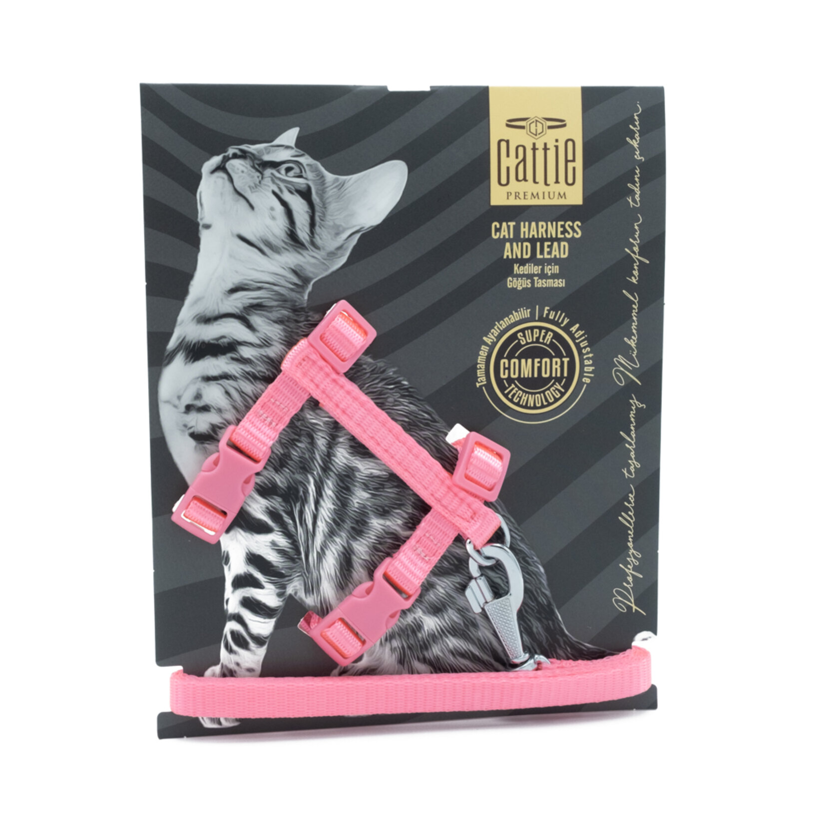Cattie Kedi Göğüs & Gezdirme Takımı Pembe 1 x 25 - 40 Cm