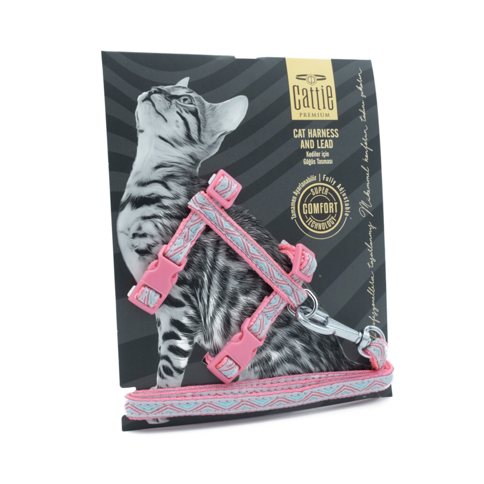 Cattie Desenli Göğüs & Gezdirme Takımı Pembe 1 x 25 - 40 Cm