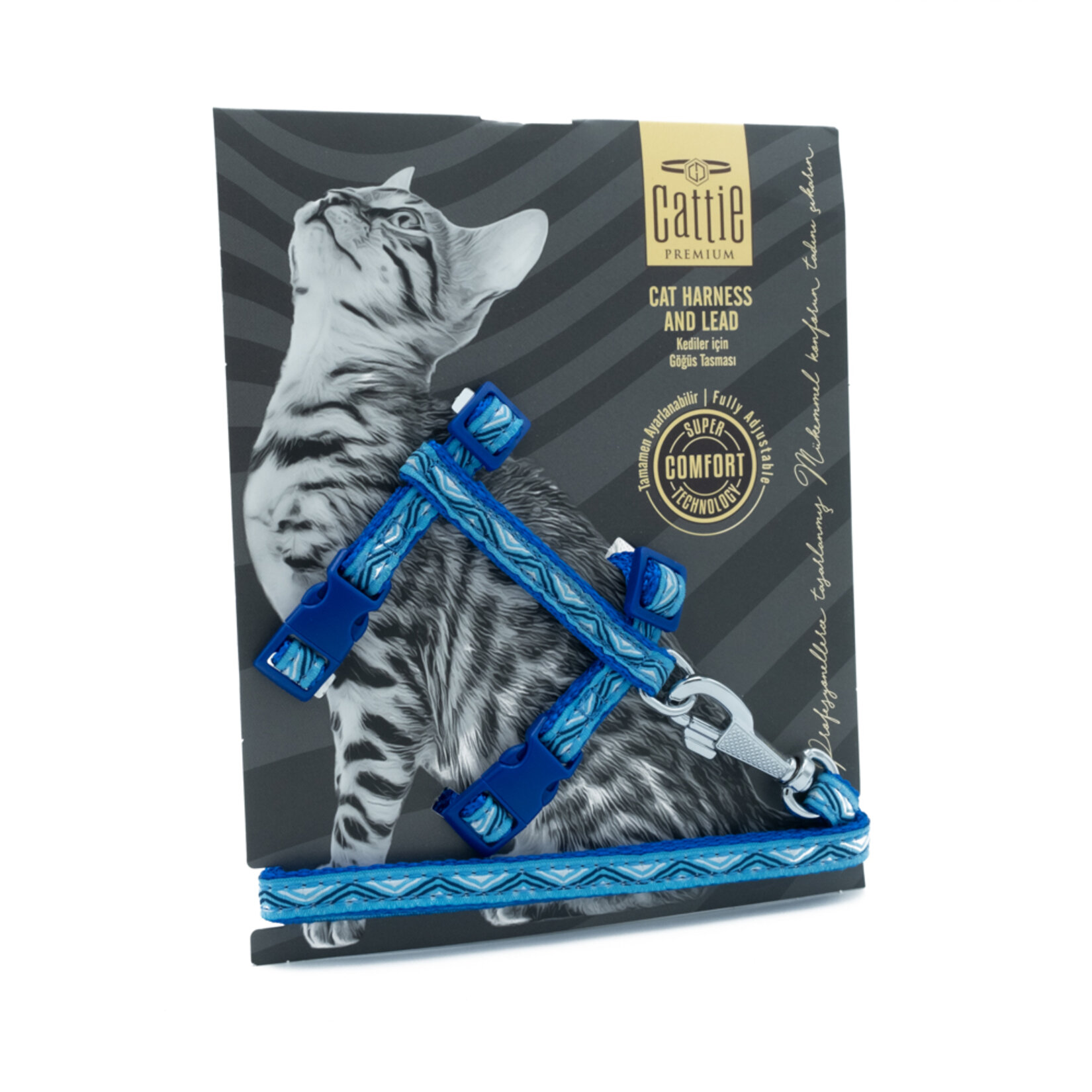 Cattie Desenli Göğüs & Gezdirme Takımı Mavi 1 x 25 - 40 Cm