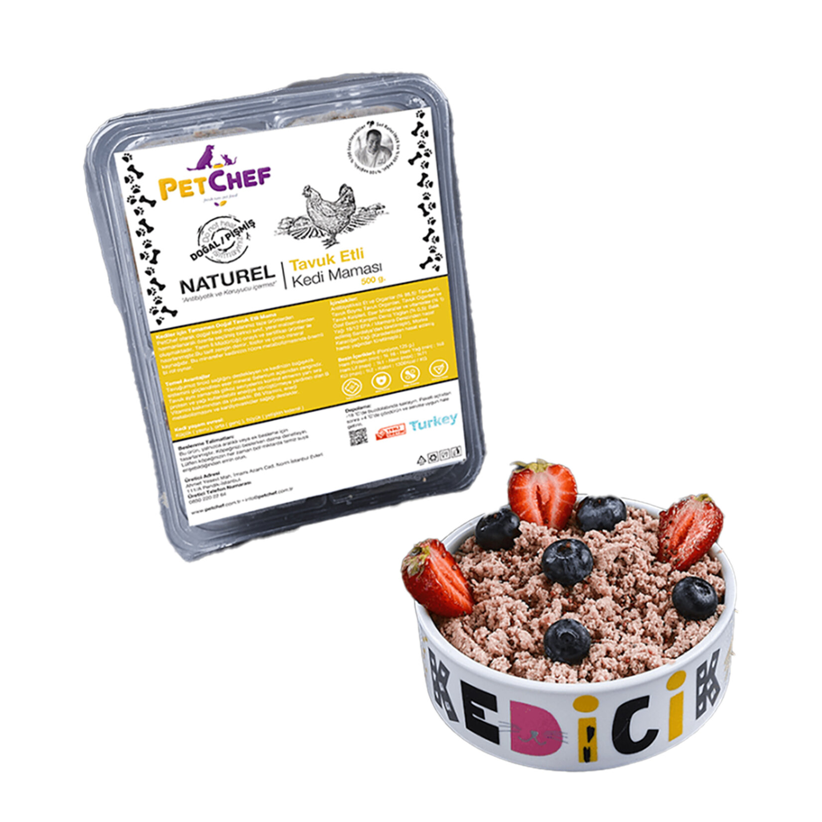 Petchef Naturel Tavuk Etli Kedi Maması 500 G - Görsel 1