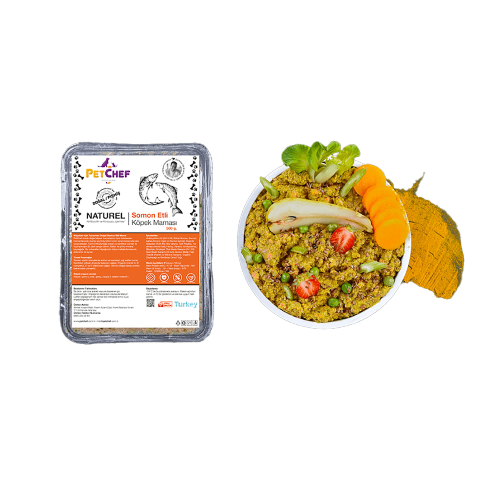 Petchef Naturel Somon Etli Köpek Maması Küçük Irk 500 G - Görsel 2