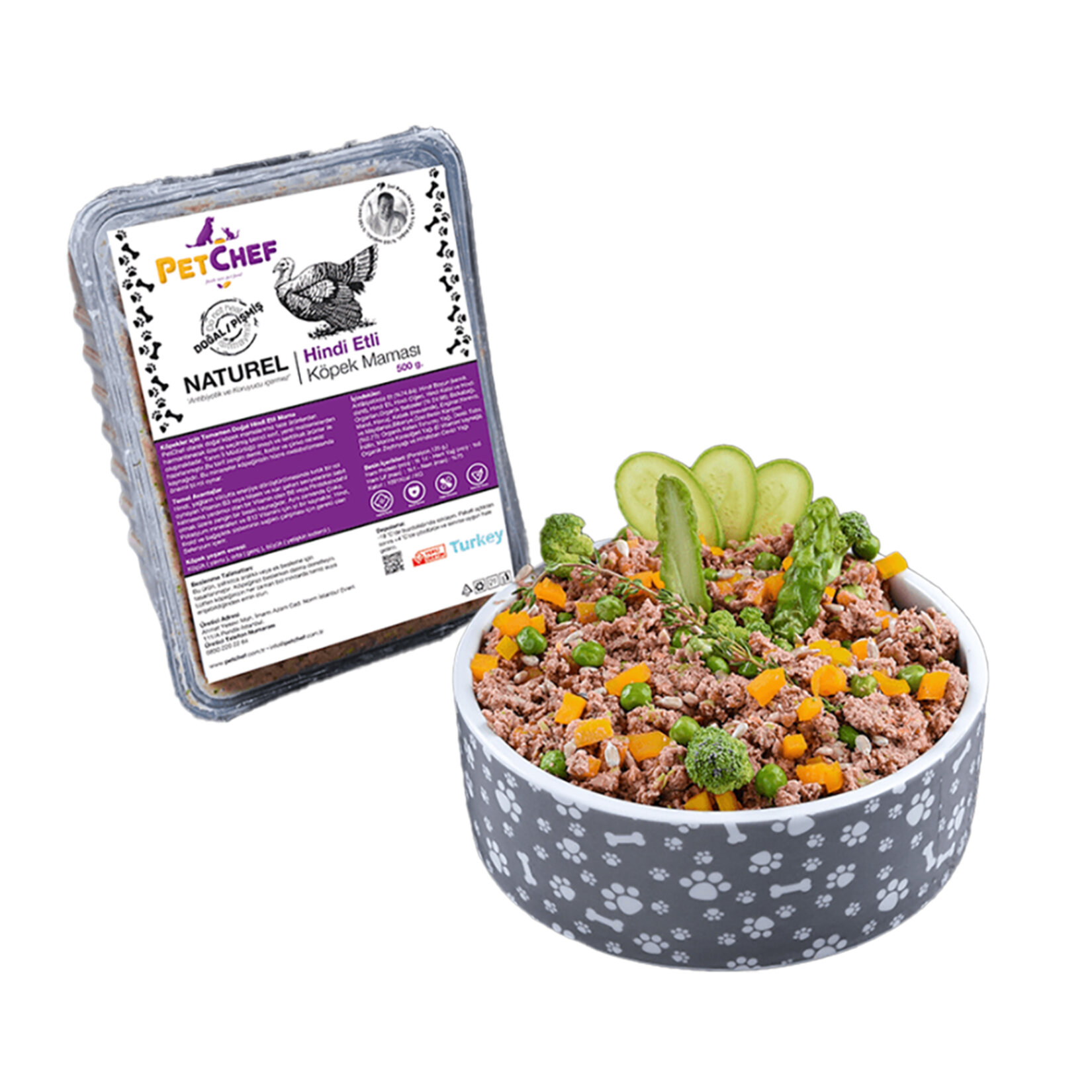 Petchef Naturel Hindi Etli Köpek Maması Küçük Irk 500 G - Görsel 1
