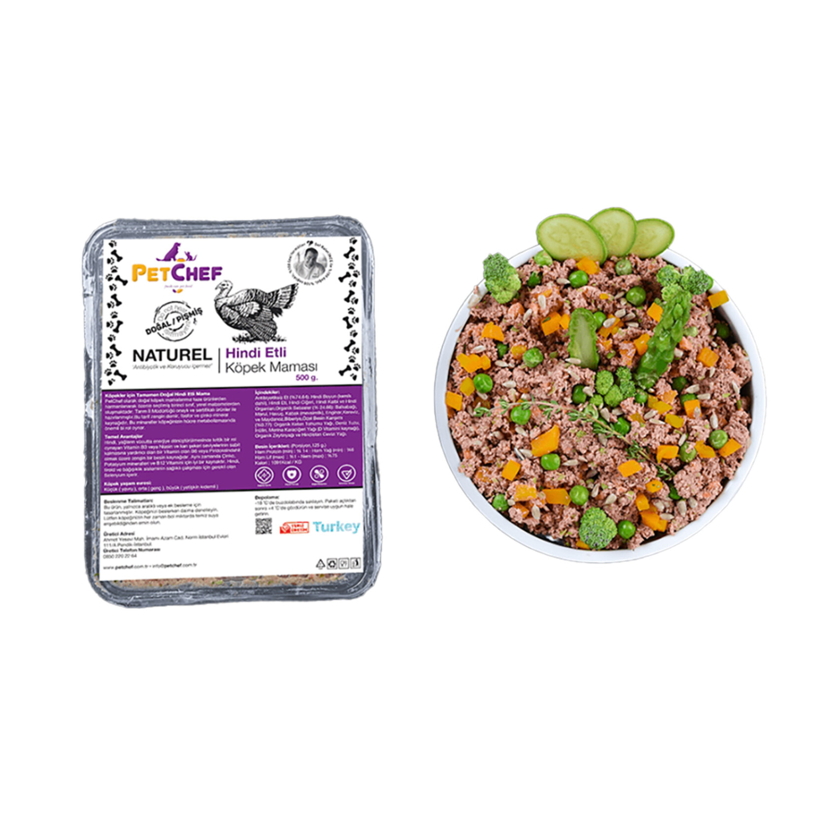 Petchef Naturel Hindi Etli Köpek Maması Küçük Irk 500 G - Görsel 2