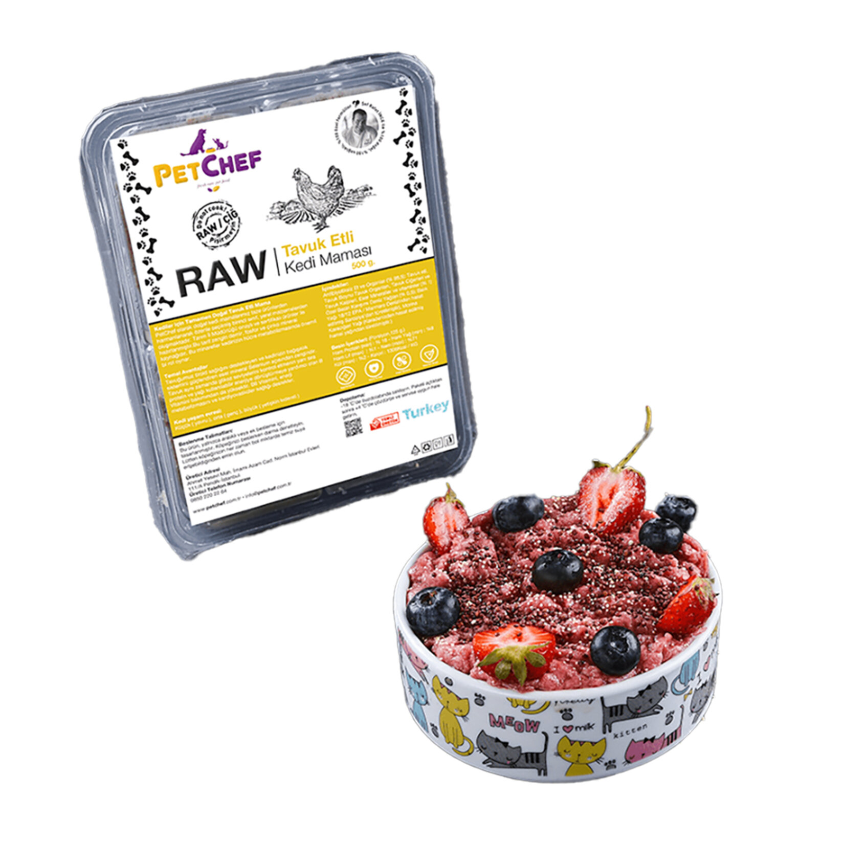 Petchef Raw Tavuk Etli Kedi Maması 500 G - Görsel 1