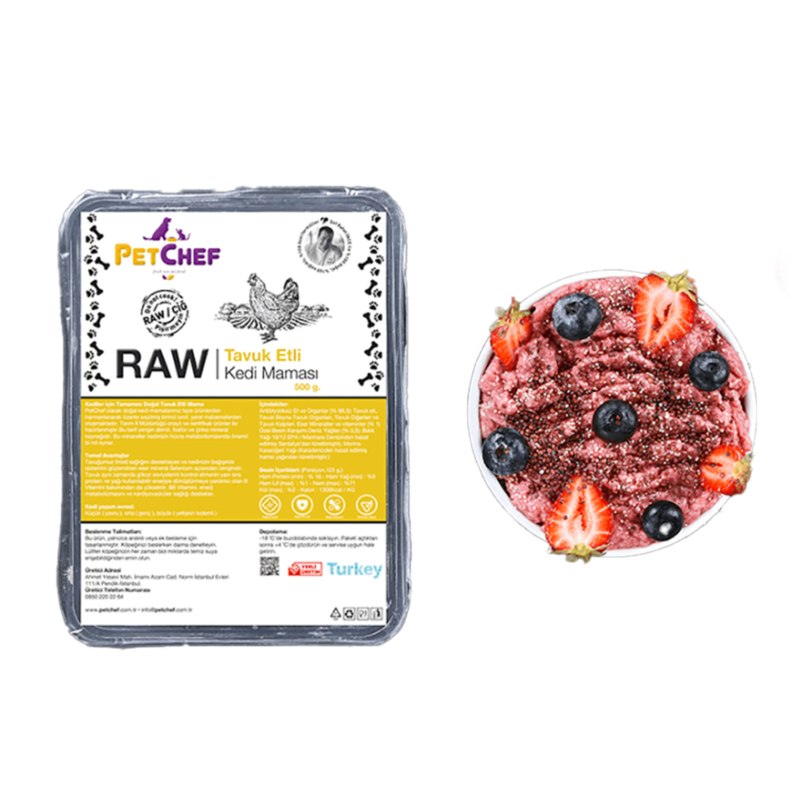 Petchef Raw Tavuk Etli Kedi Maması 500 G - Görsel 2