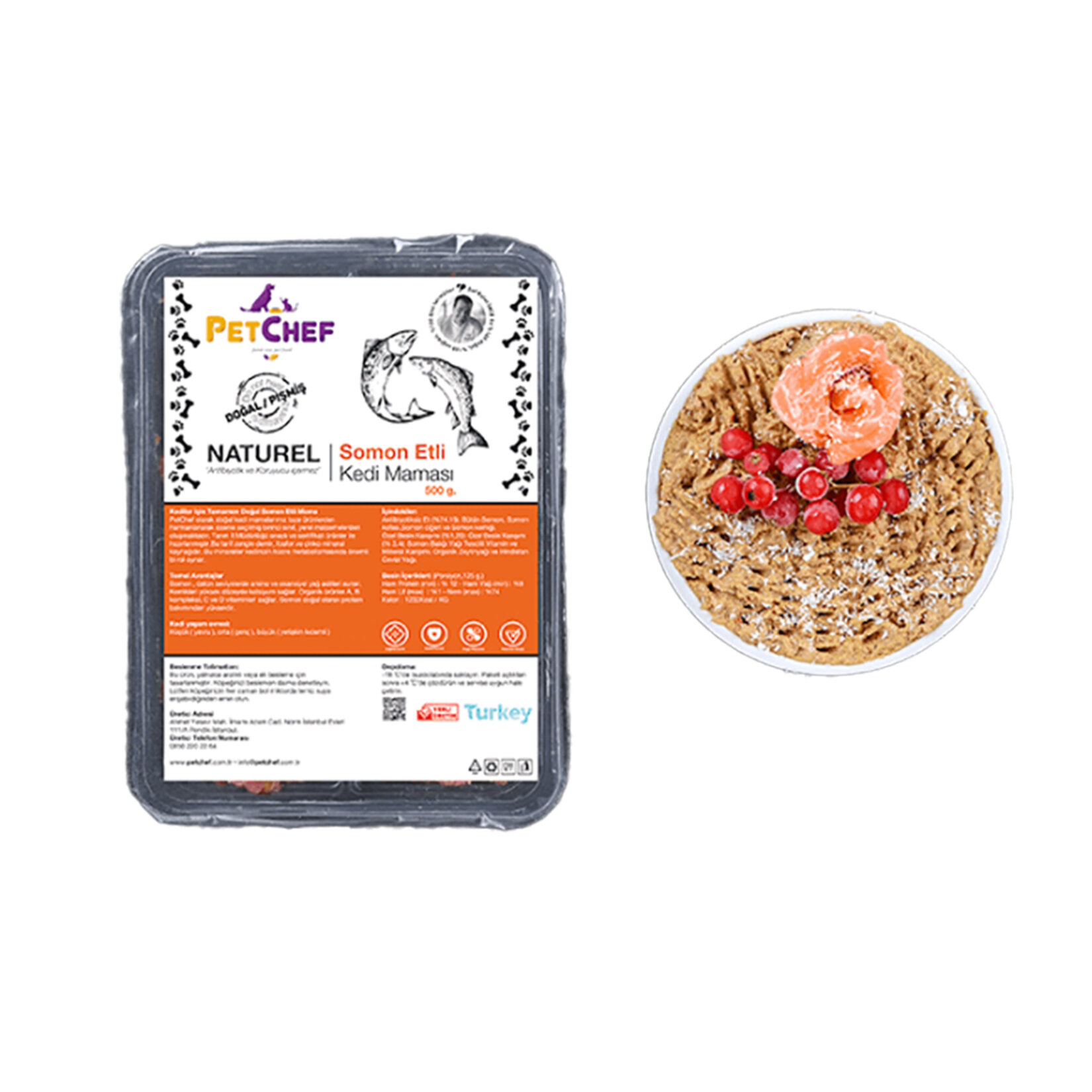 Petchef Naturel Somon Etli Kedi Maması 500 G - Görsel 2