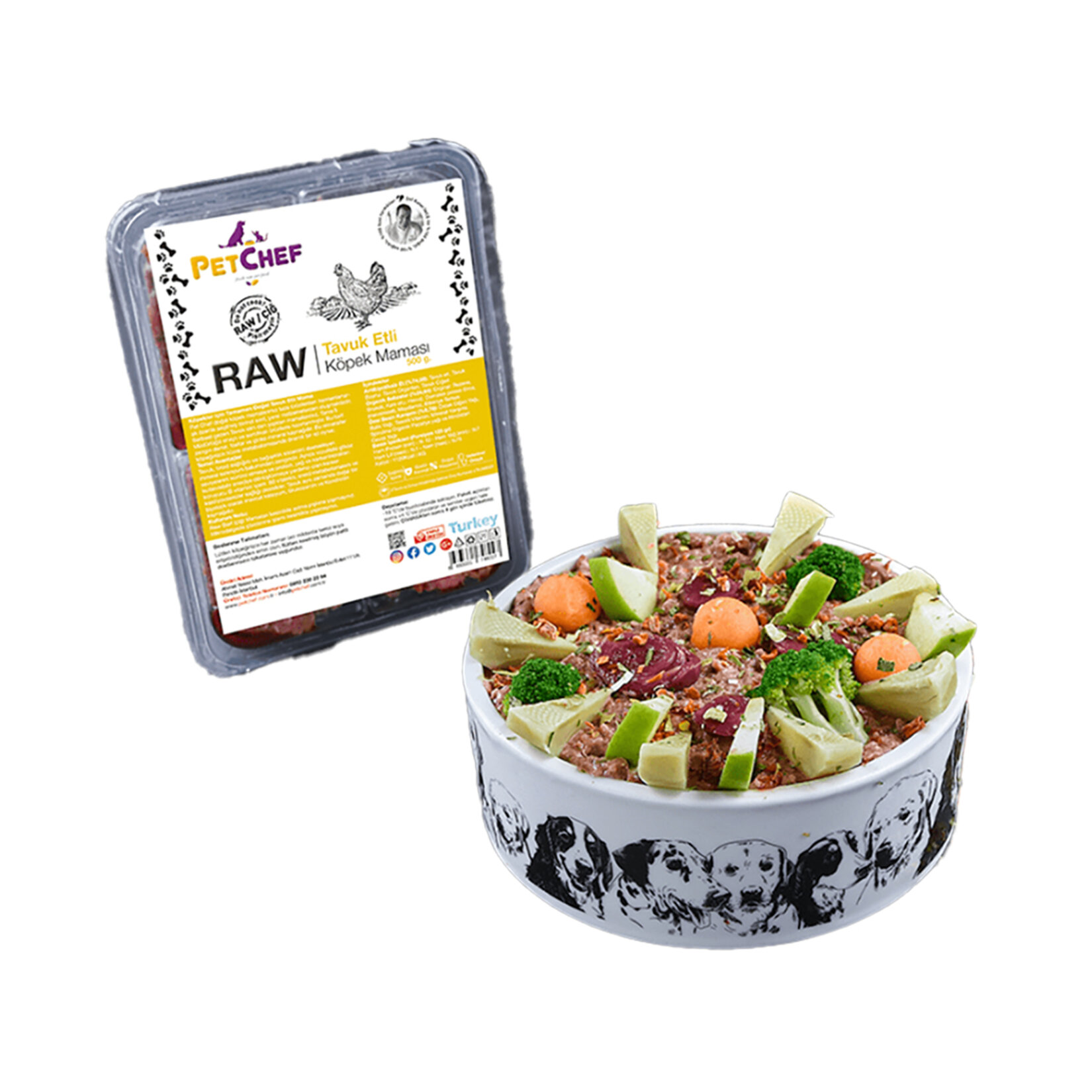 Petchef Raw Tavuk Etli Köpek Maması Küçük Irk 500 G - Görsel 1