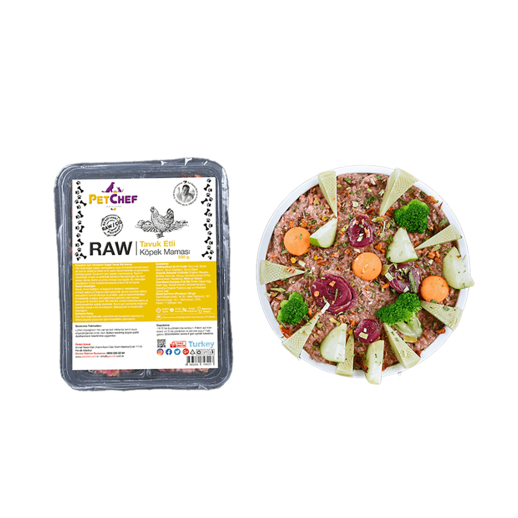 Petchef Raw Tavuk Etli Köpek Maması Küçük Irk 500 G - Görsel 2