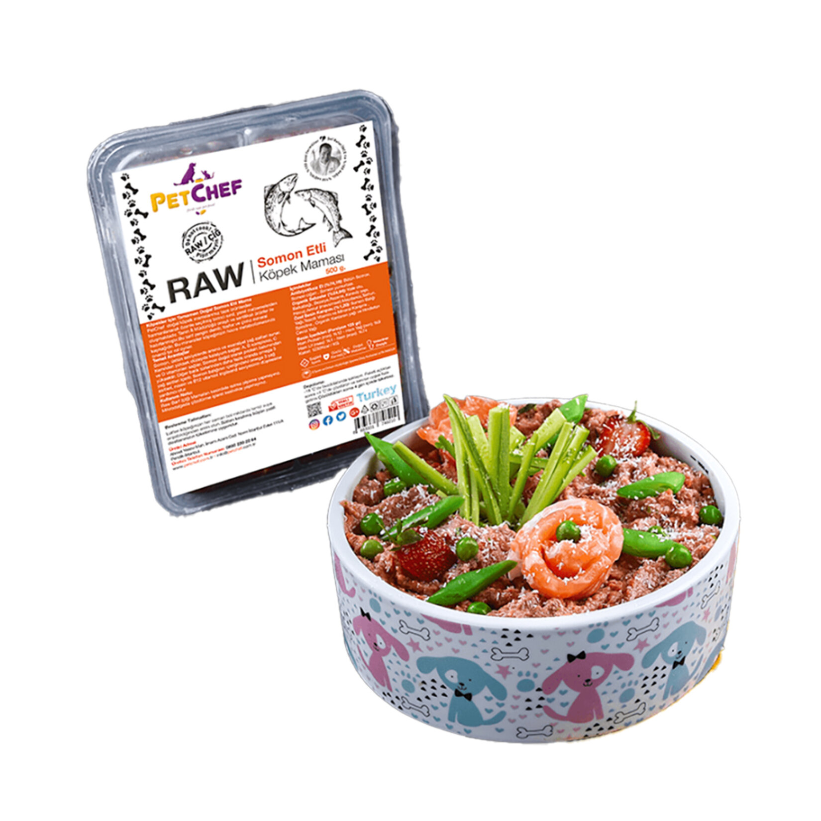 Petchef Raw Somon Etli Köpek Maması Küçük Irk 500 G - Görsel 1