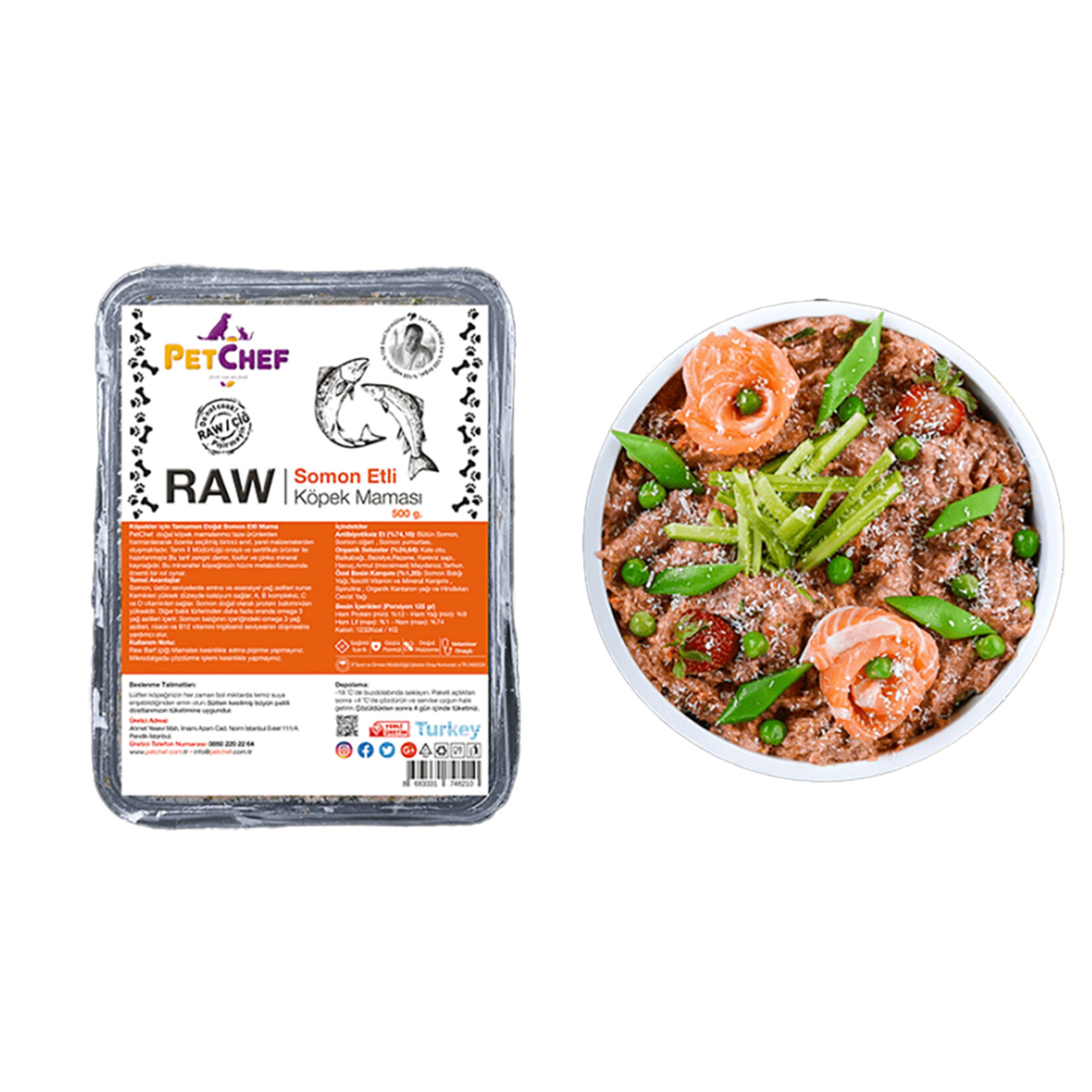 Petchef Raw Somon Etli Köpek Maması Küçük Irk 500 G - Görsel 2