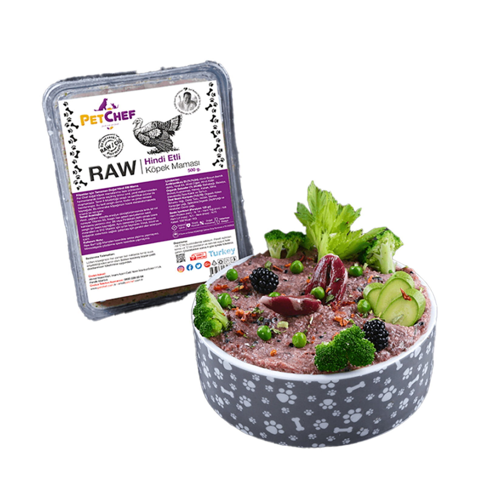 Petchef Raw Hindi Etli Köpek Maması Küçük Irk 500 G - Görsel 1