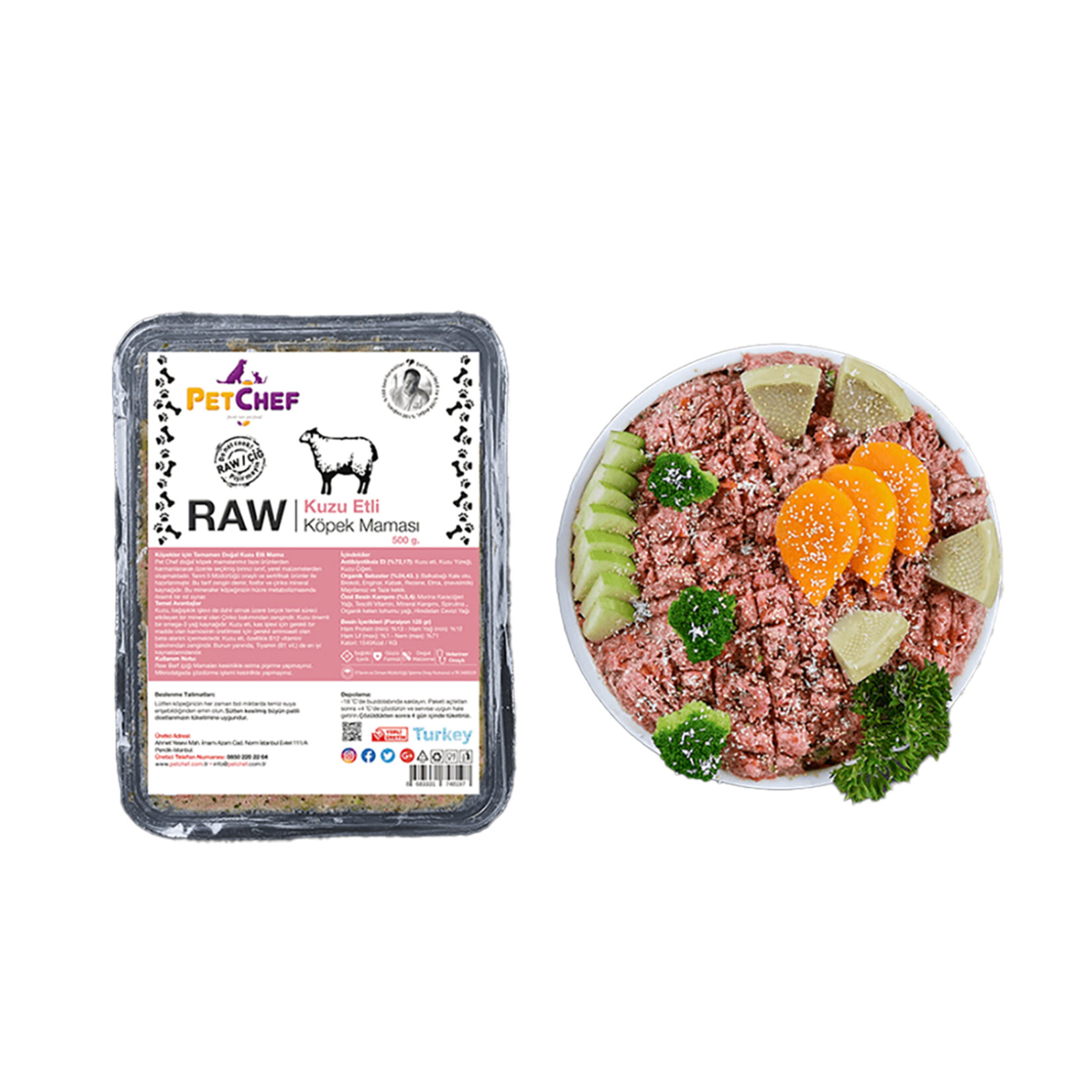 Petchef Raw Kuzu Etli Köpek Maması Küçük Irk 500 G - Görsel 2