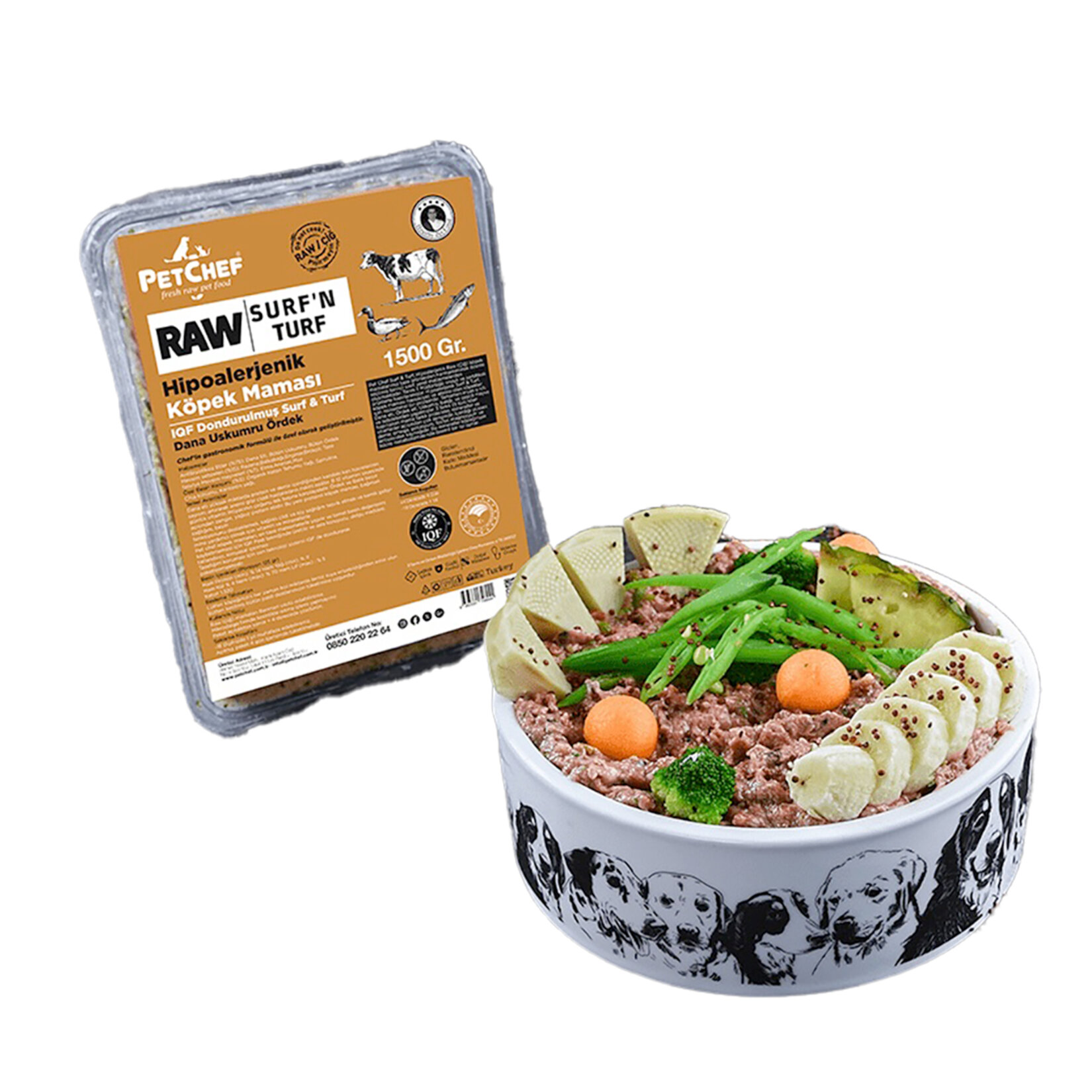 Petchef Raw Surf & Turf Köpek Maması Büyük Irk 1500 G - Görsel 1
