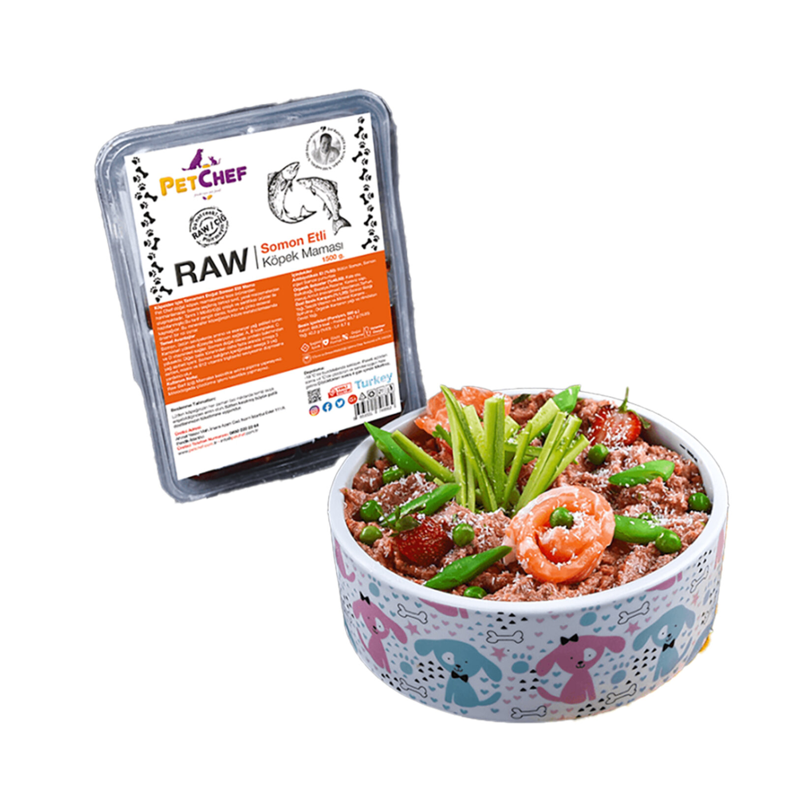 Petchef Raw Somon Etli Köpek Maması Büyük Irk 1500 G - Görsel 1