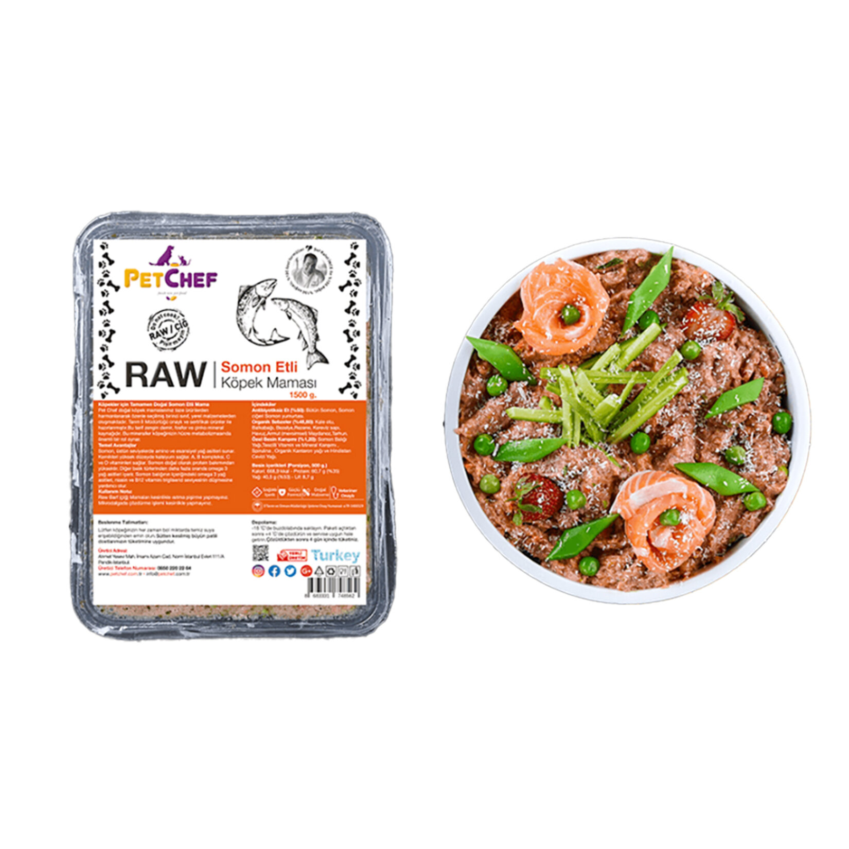 Petchef Raw Somon Etli Köpek Maması Büyük Irk 1500 G - Görsel 2