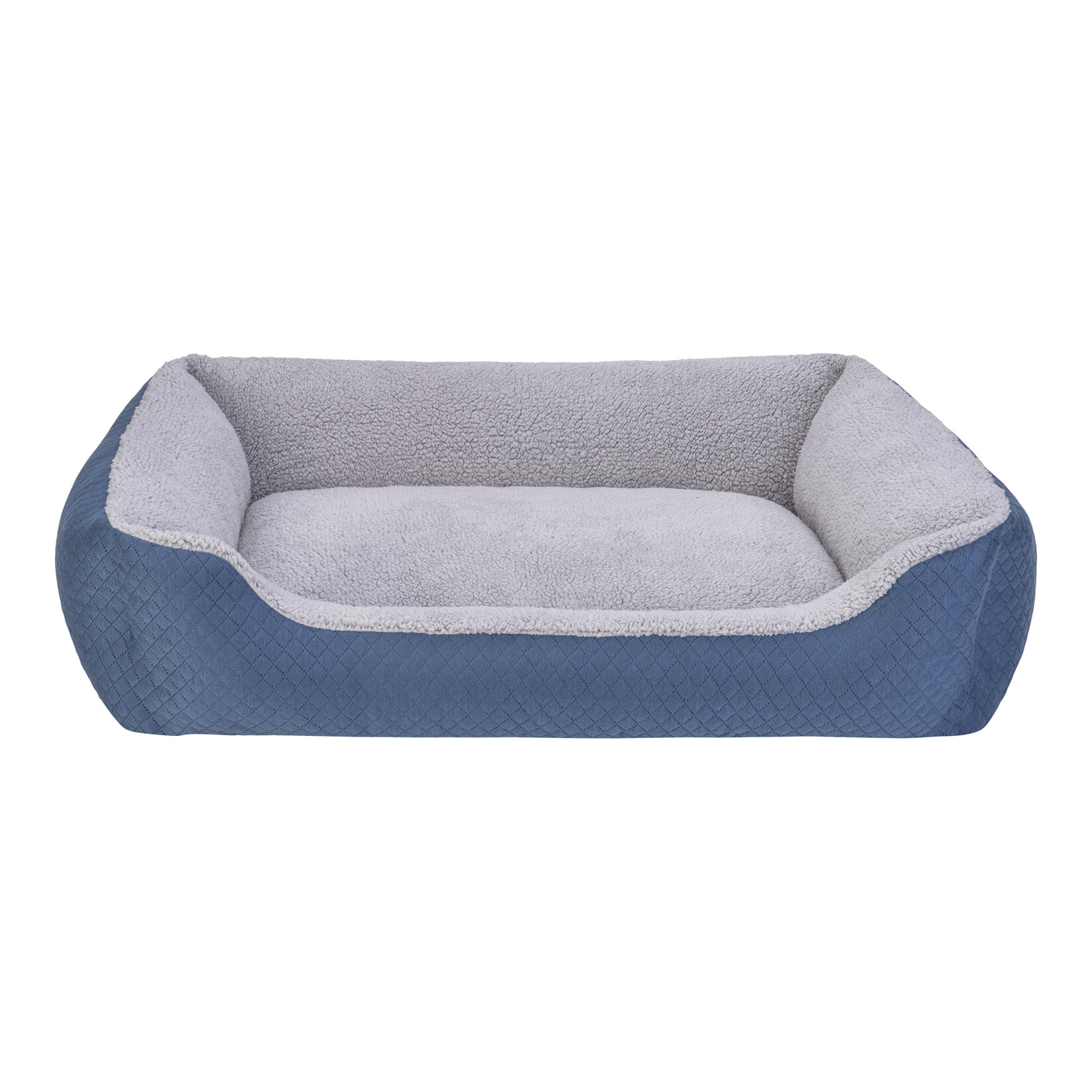Pet Comfort Bravo Duo Köpek Yatak Mavi / Gri Peluş L - Görsel 1