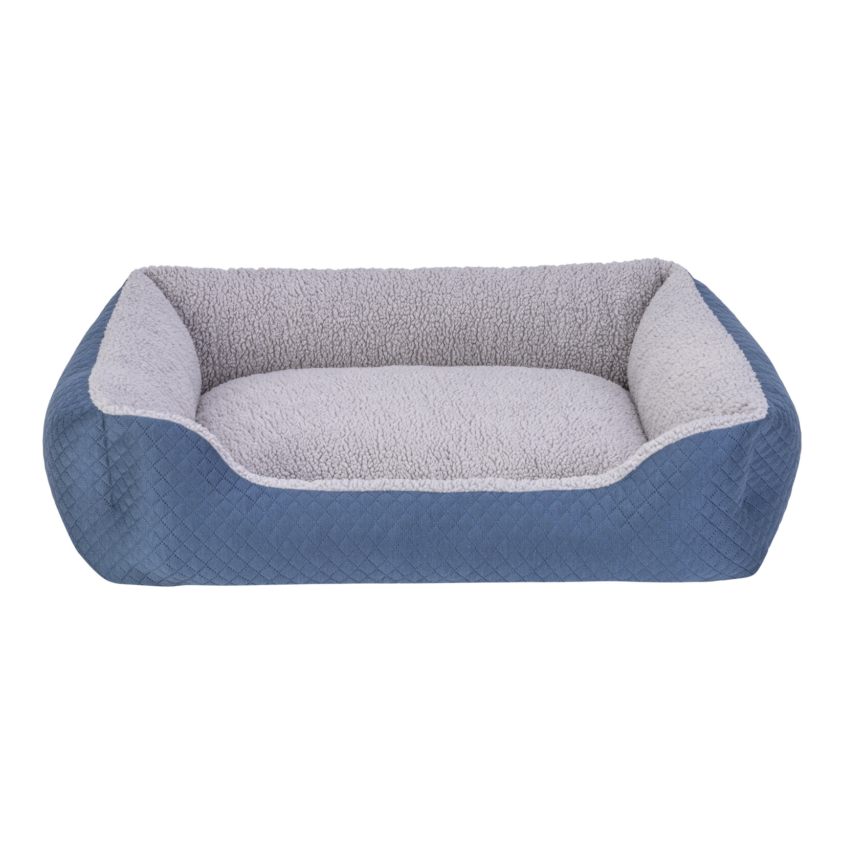 Pet Comfort Bravo Duo Köpek Yatak Mavi / Gri Peluş M - Görsel 1