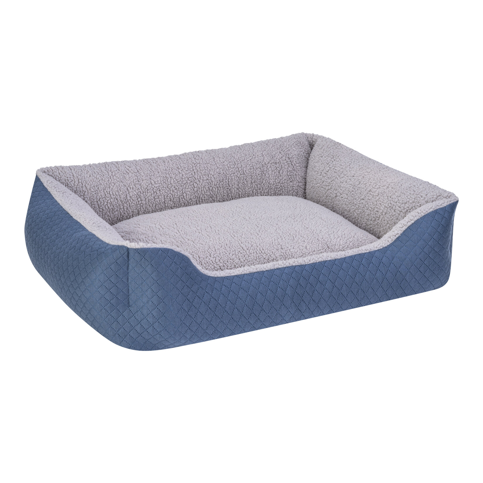 Pet Comfort Bravo Duo Köpek Yatak Mavi / Gri Peluş M - Görsel 2