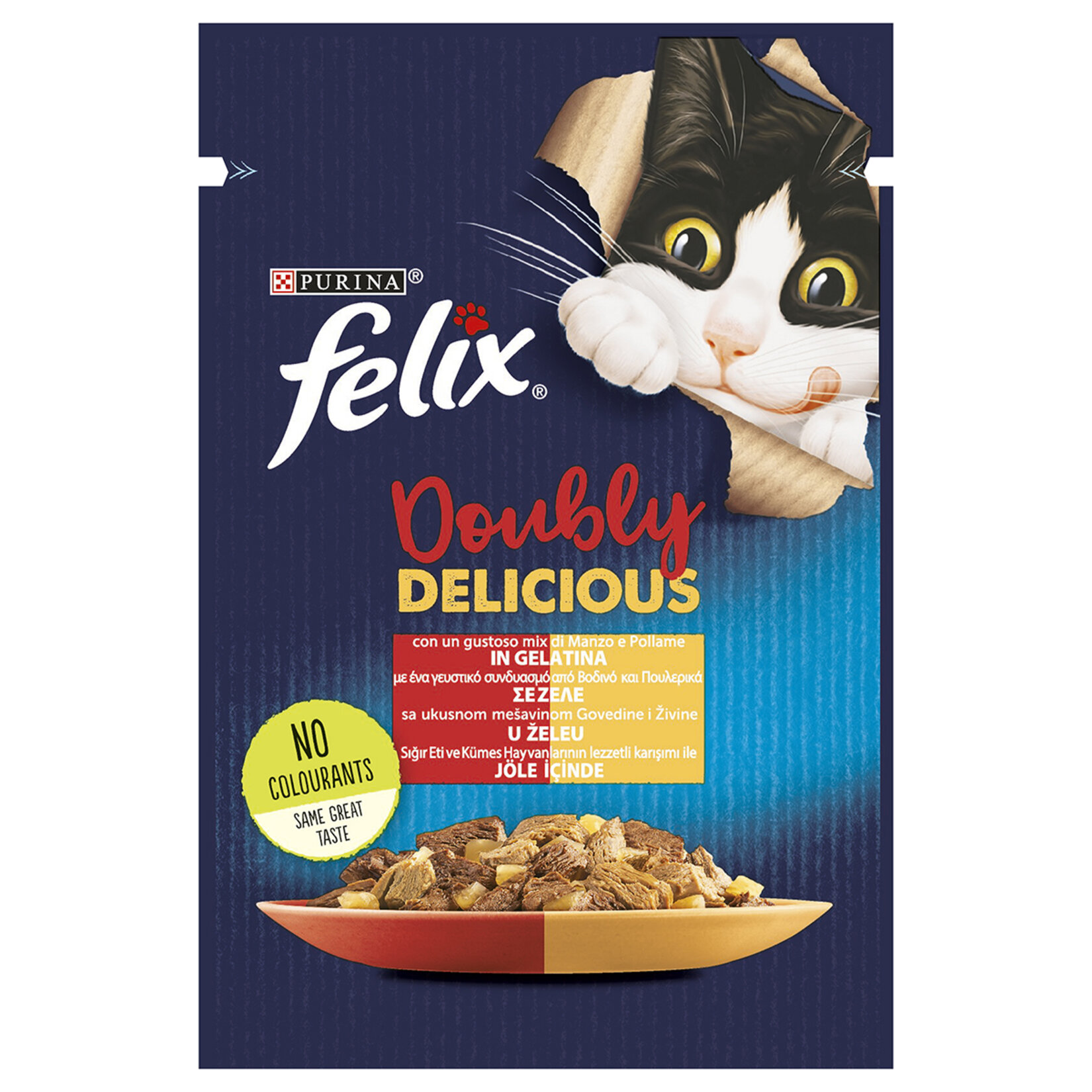 Felix Çifte Lezzet Etli ve Tavuklu Yaş Kedi Maması 85 G