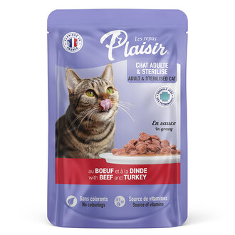 Plaisir Parça Etli Sığır Hindili Kedi Yaş Mama 100 G