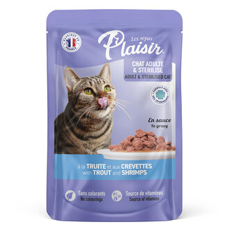 Plaisir Parça Etli Alabalık Karides Kedi Yaş Maması 100 G